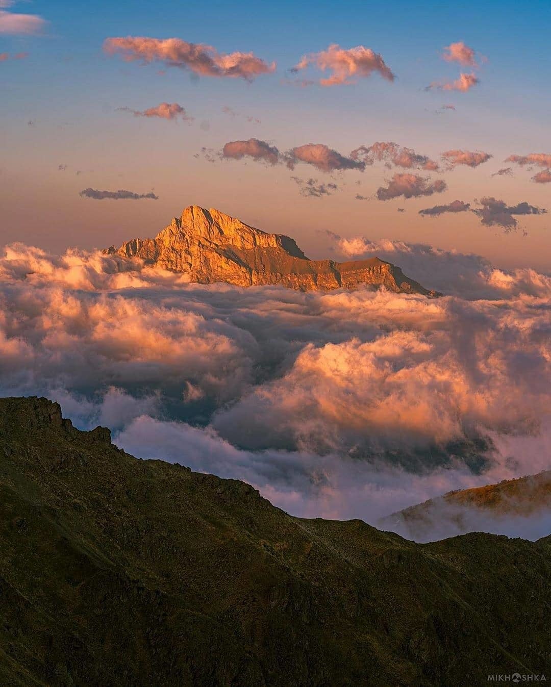 North Ossetia - North Ossetia Alania, Russia, The photo, Nature, The mountains, Clouds, Caucasus, Longpost