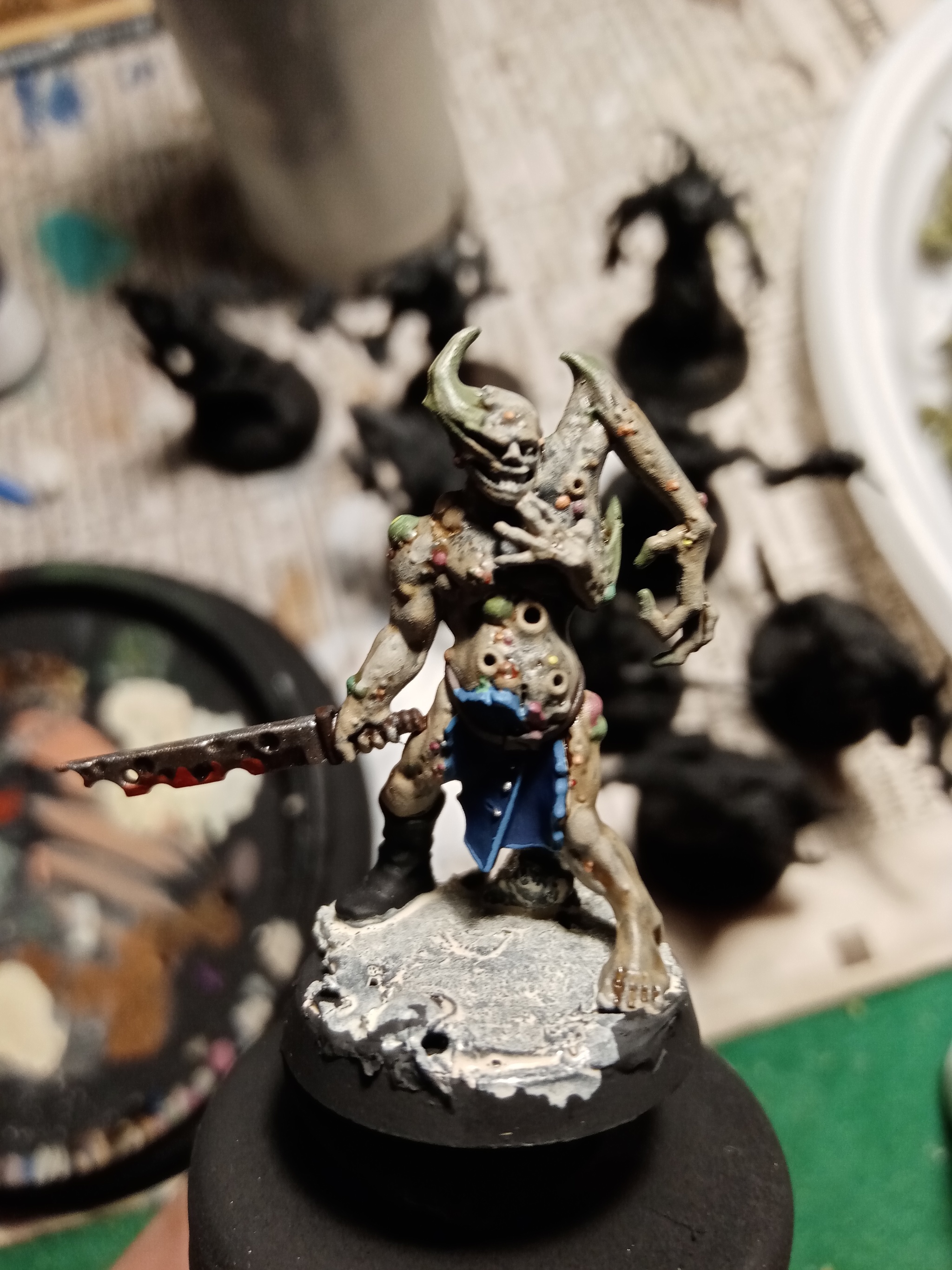 Please give me some advice, I'm painting pokwalkers from the starter, but I don't like the result - My, Painting miniatures, Warhammer 40k, Death guard, Hobby, Miniature, Board games, Longpost