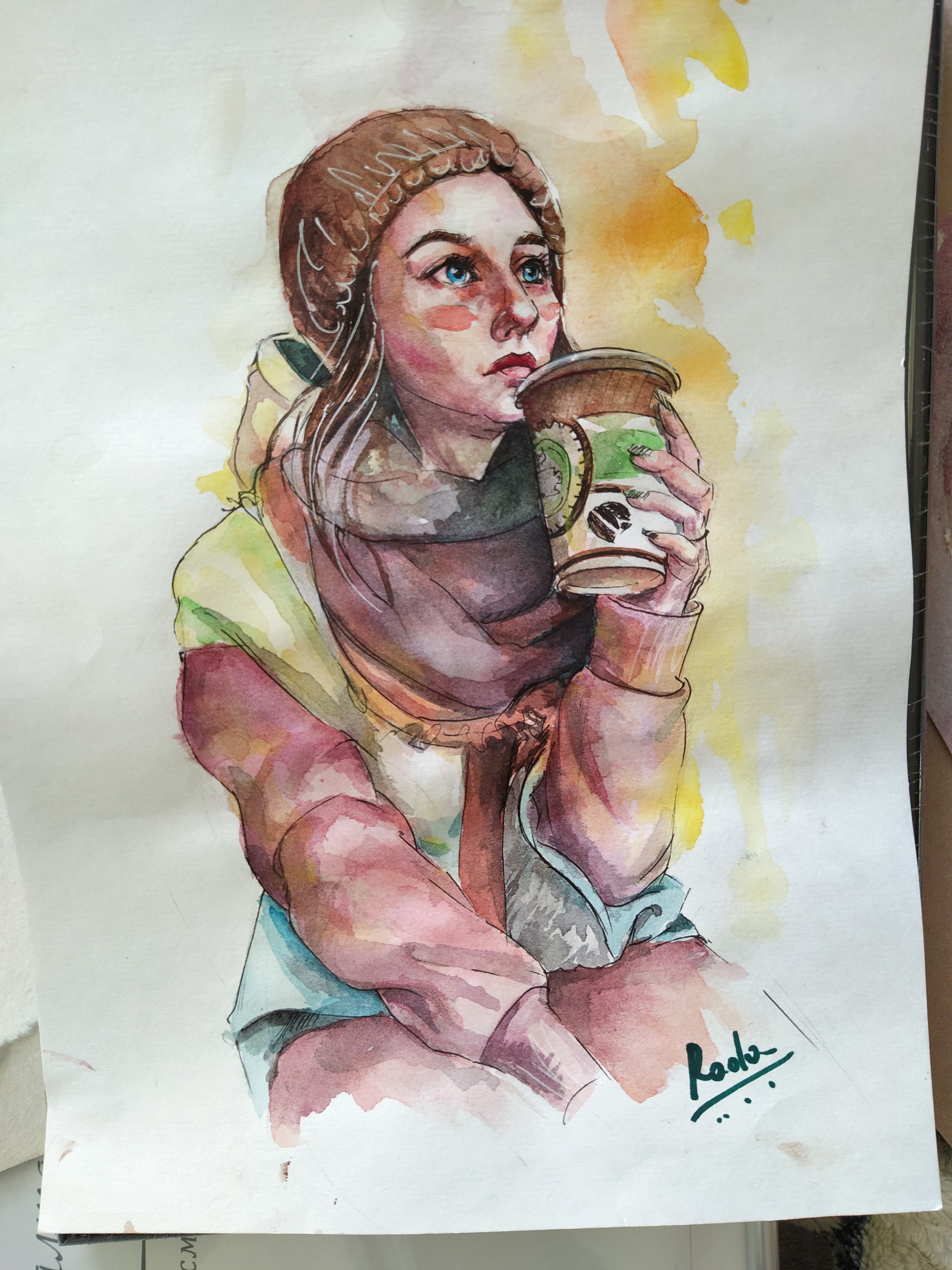 Hello! I paint watercolors - My, Longpost, Artist, Creation, Watercolor, Portrait, Art, Girls