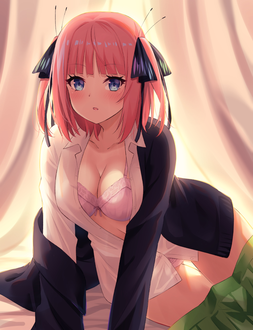 Nino - NSFW, Anime Art, Арт, Эротика, Рисованная эротика, Nino Nakano, Gotoubun No Hanayome, Бюстгальтер