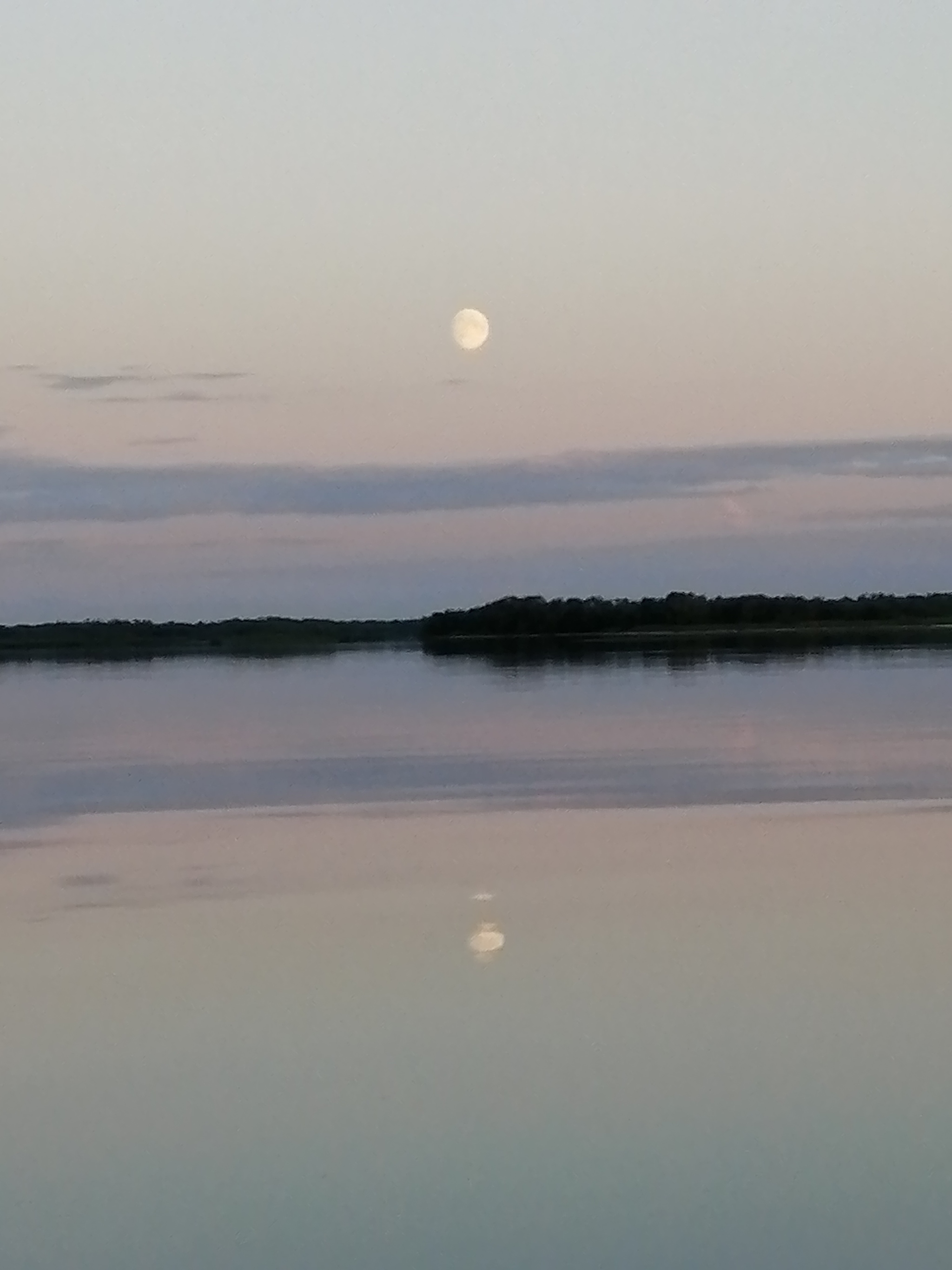 Since everyone is bragging about the moons over the sea, here are photos from the trip on July 1st. Moon over the white sea - My, White Sea, moon, Sunset, White Nights, Longpost