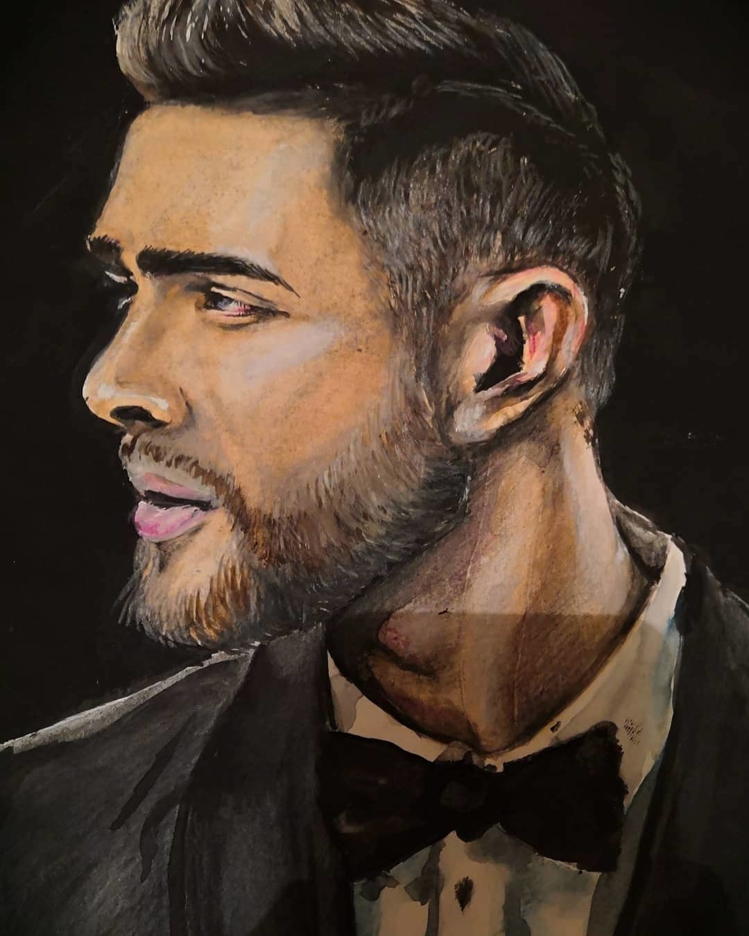 Portrait of a man in watercolor - My, Portrait, Artist, Painting, Watercolor, Art, Celebrities, Musicians, Longpost