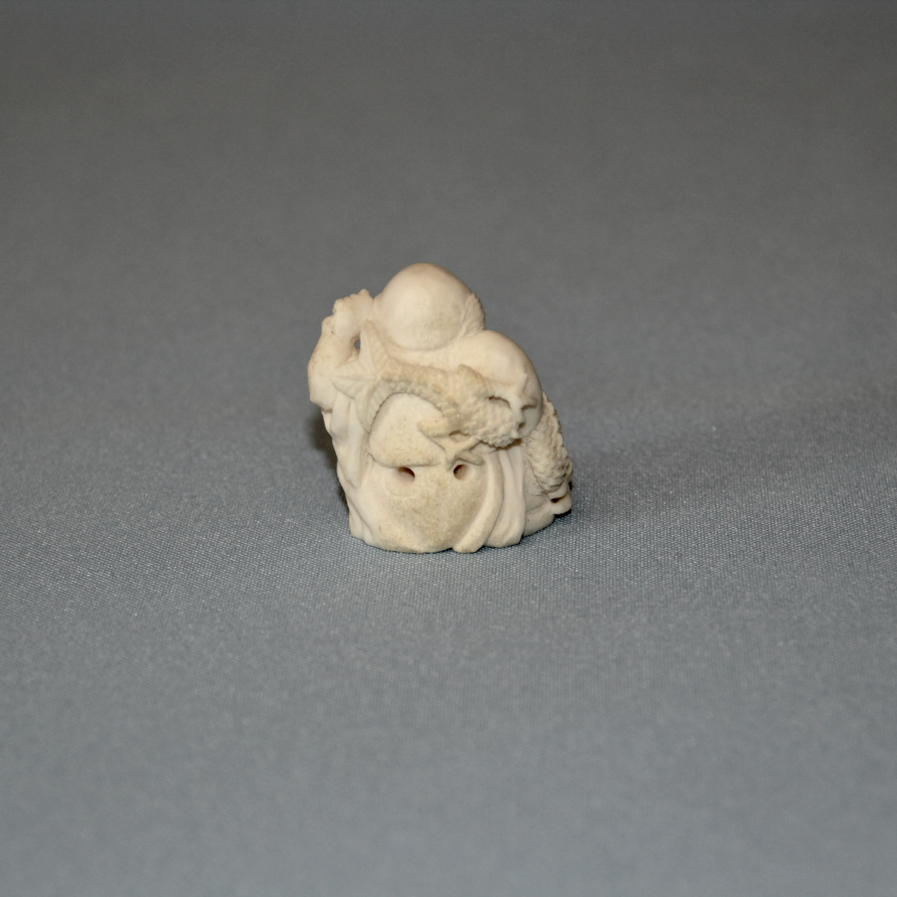 Netsuke #39 God Susanoo - My, Netsuke, Thread, Miniature, Bone carving, Longpost, Needlework without process