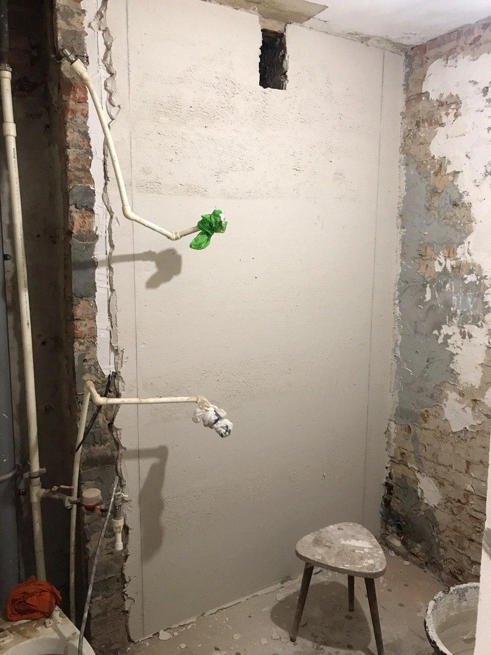 Reconstruction of a bathroom with toilet in Khrushchev. Part 2 - My, Khrushchev, Repair, Bathroom, Toilet, Restructuring, Longpost, Wiring