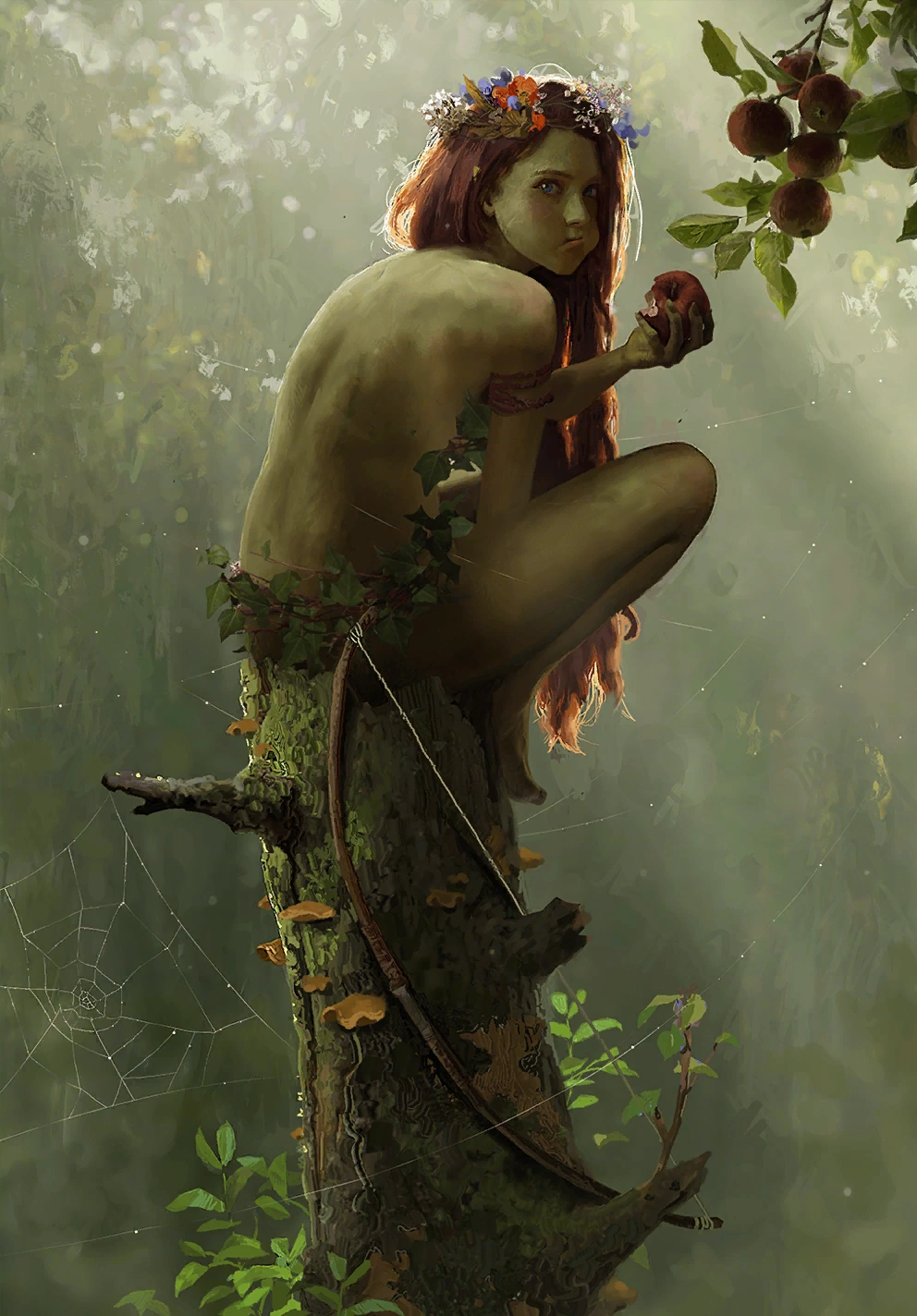 Young dryad - Art, Drawing, Witcher, Dryad, Games, Fantasy, Gwent, Lorenzo Mastroianni