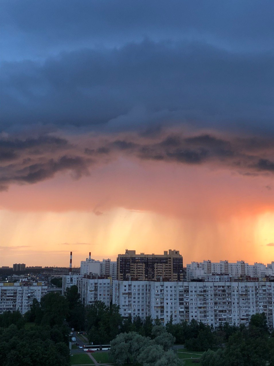 Sunsets in St. Petersburg - My, Sunset, Saint Petersburg, Rain, Shower, Element, Longpost