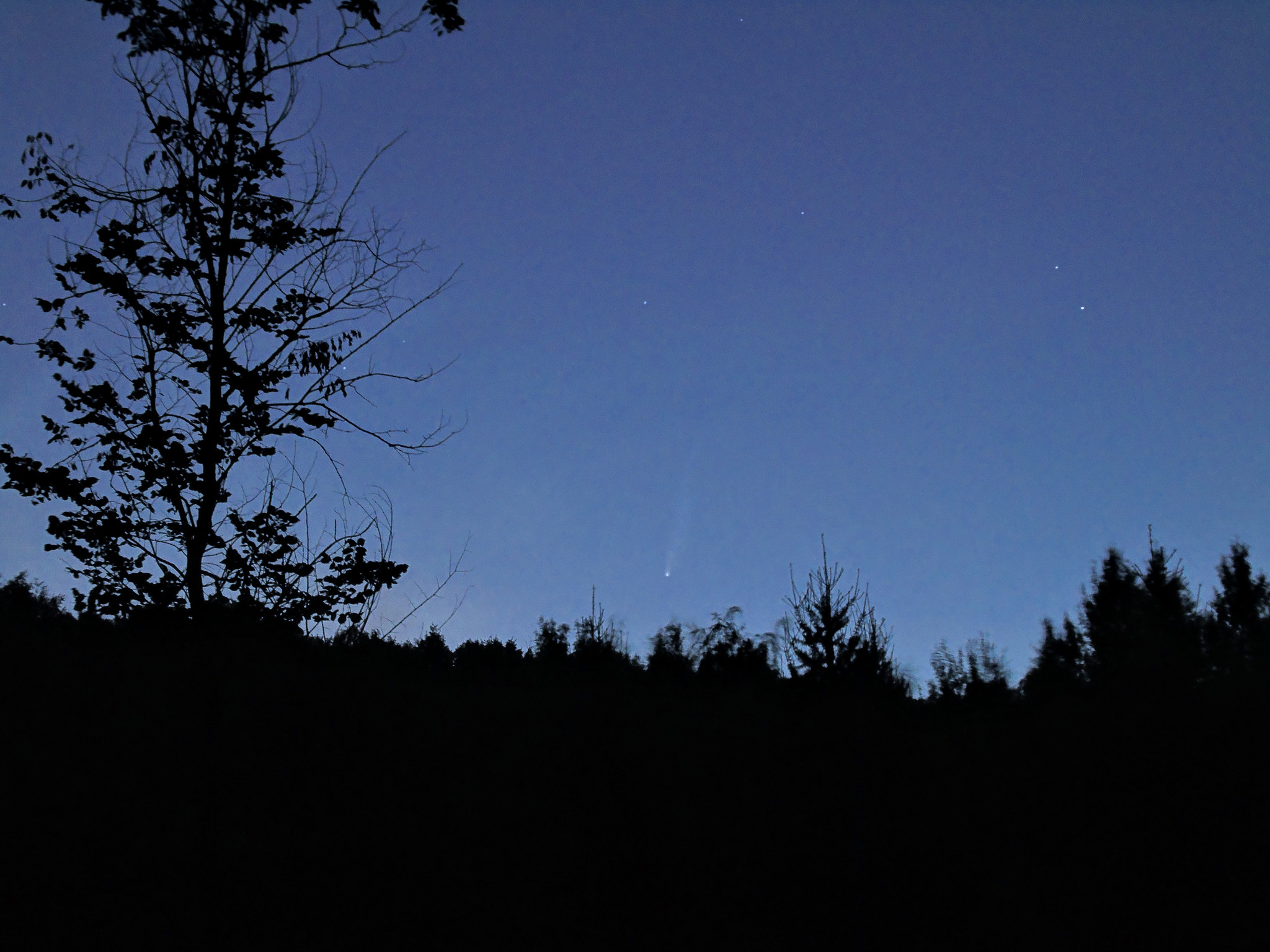 Third night in the community of Comet, Mars and Moon - My, Astronomy, Astrophoto, moon, Mars, Comet, Longpost, Neowise