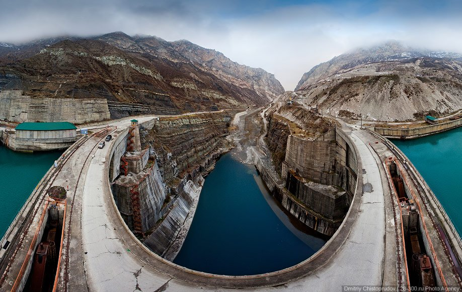 Miatlinskaya hydroelectric power station on the Sulak River - Dagestan, Hydroelectric power station, Dam, The photo, Longpost