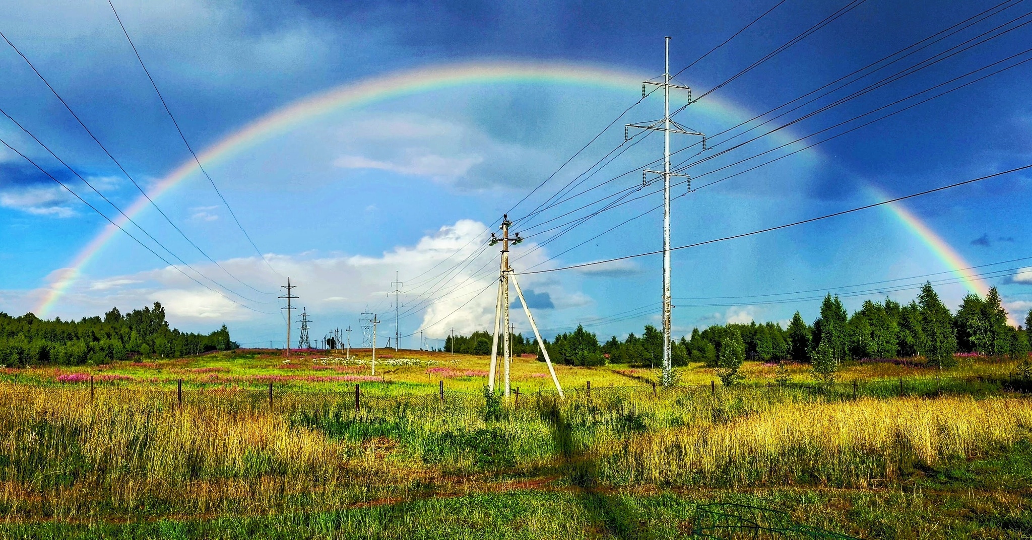 Before the rain - My, The clouds, Summer, Rainbow, Butterfly, Longpost, The photo