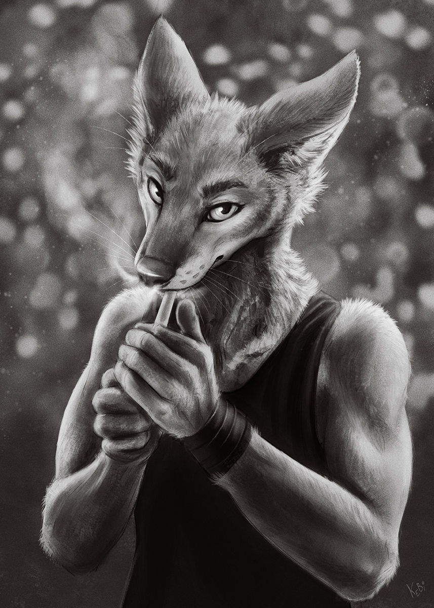 Cigarette - Furry, Kebi, Art, Traditional art, Cigarettes