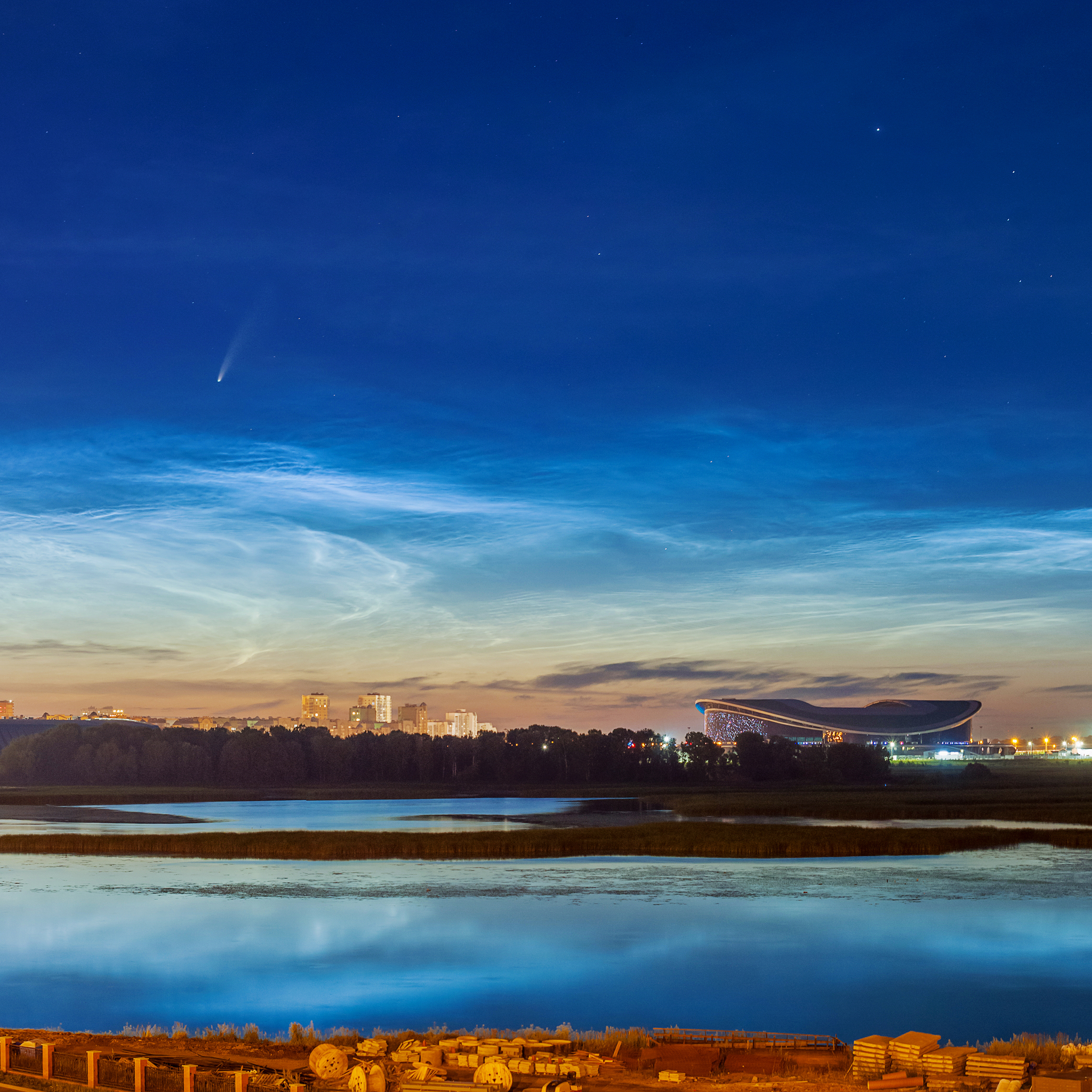 Comet NEOWISE over Kazan - My, Comet, Neowise, Kazan, Noctilucent clouds, Space, Astrophoto, Longpost