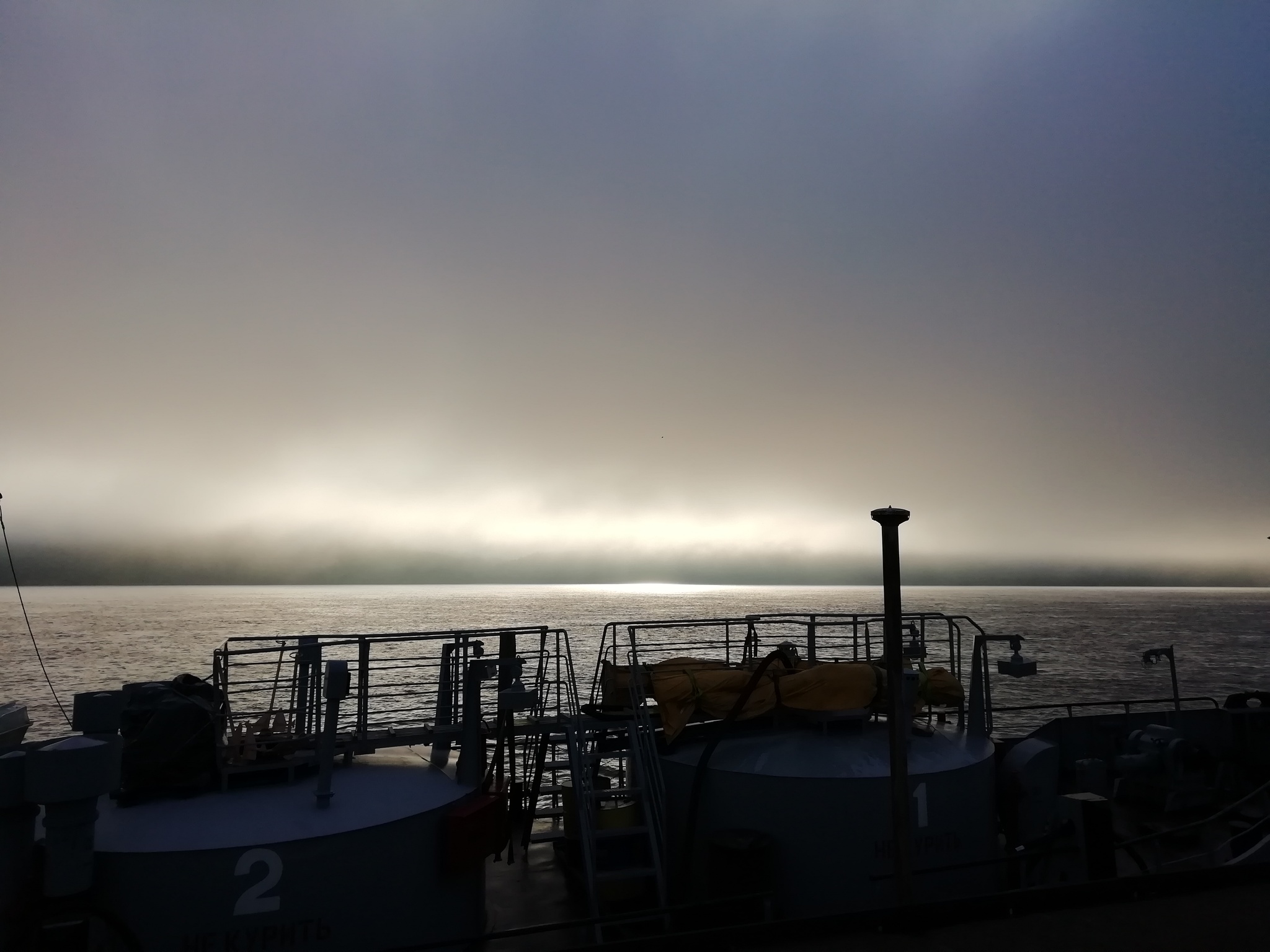 One of the advantages of working in the Navy - My, Work, Landscape, Morning, River, Fog, The photo