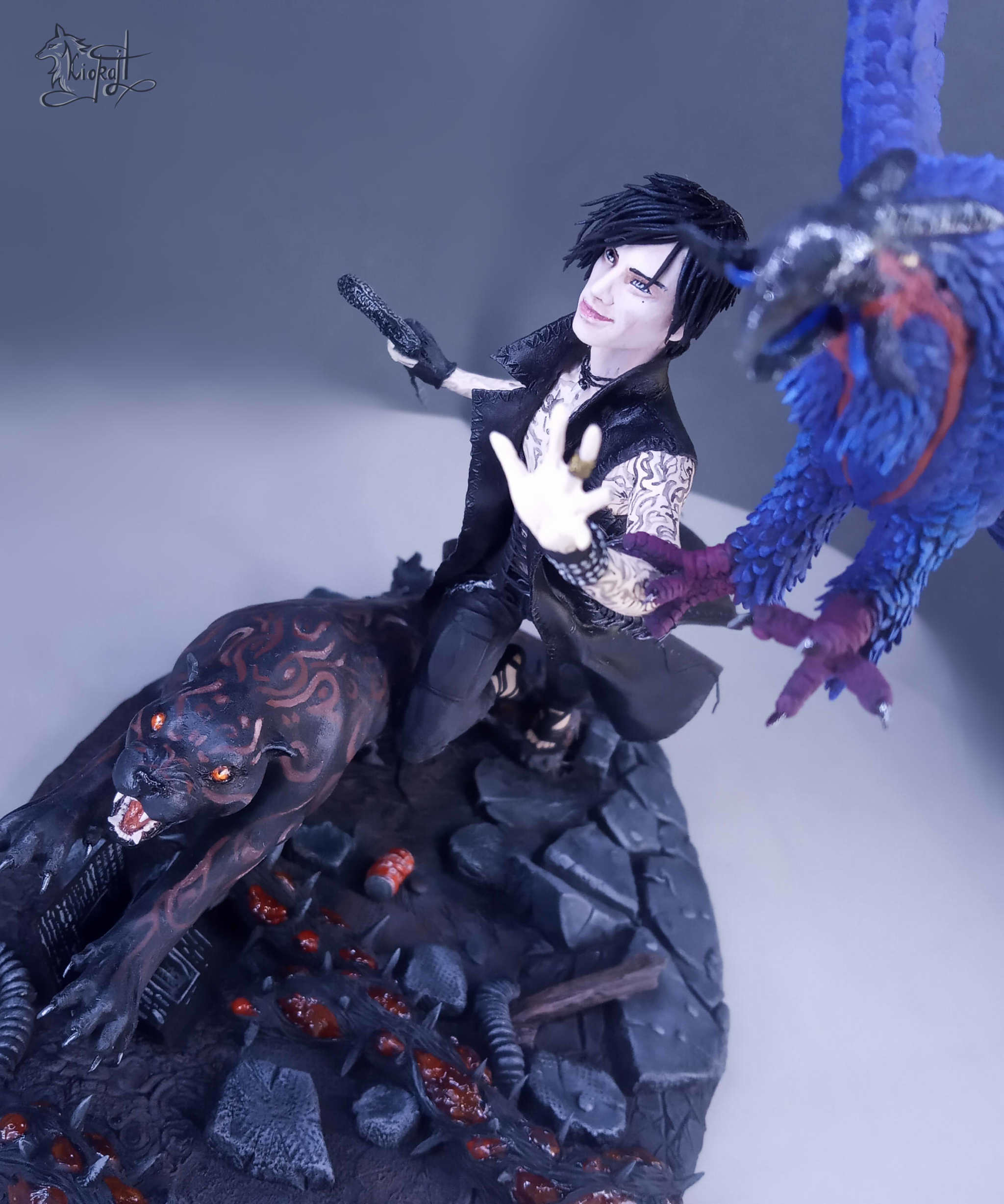 V. Devil May Cry 5 - My, Devil may cry, Devil may cry 5, Handmade, Velvet plastic, Sculpture, Needlework without process, Longpost