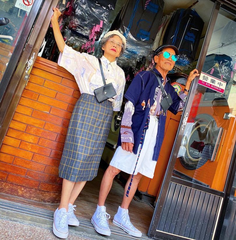 An elderly couple creates images from items forgotten in the laundry room. - Style, Laundry, Elderly, Family, Taiwan, The main thing is not to grow old, Positive, Cloth, Longpost