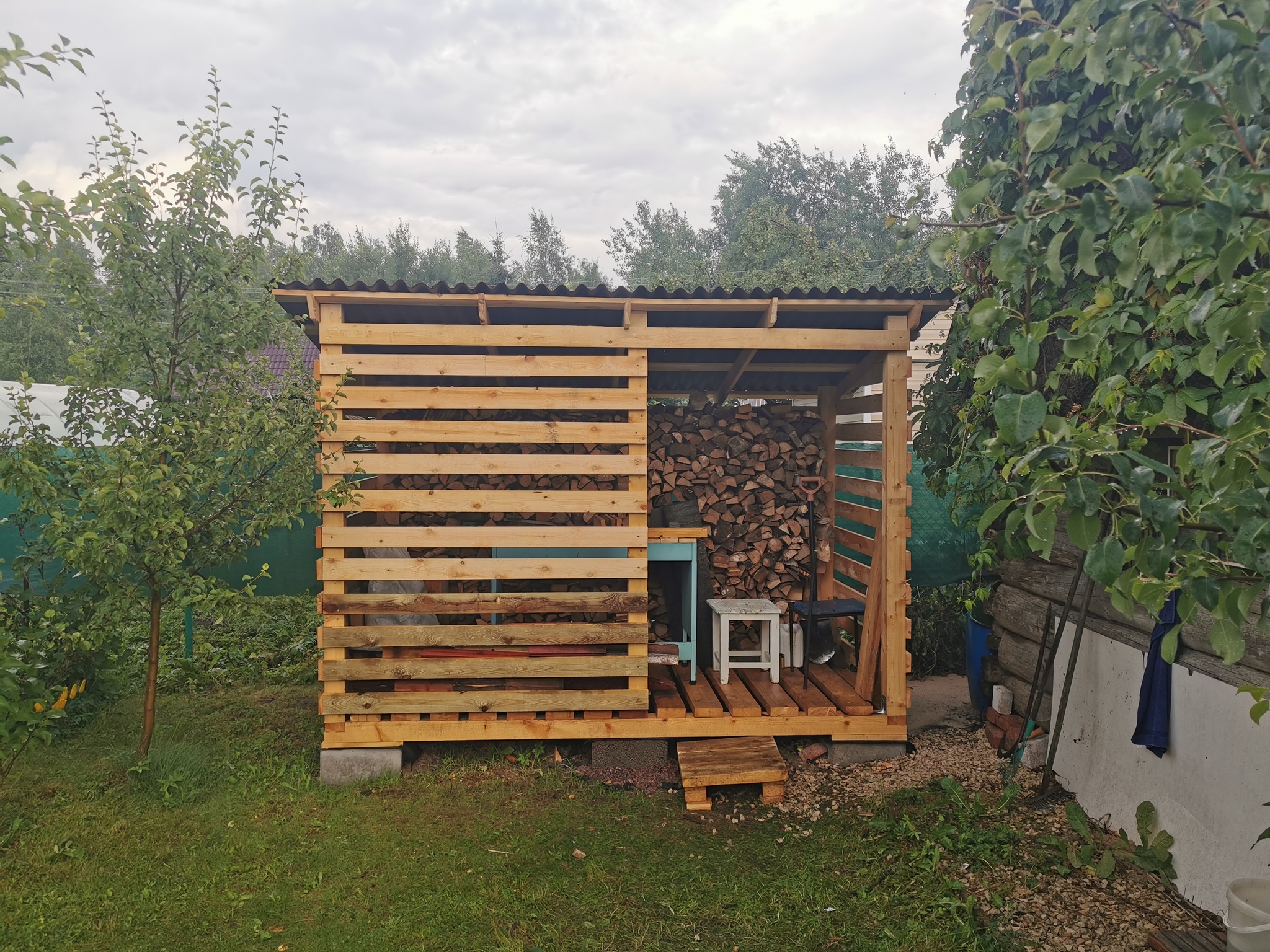 We build a firewood shed without experience - My, Building, Woodshed, With your own hands, Longpost