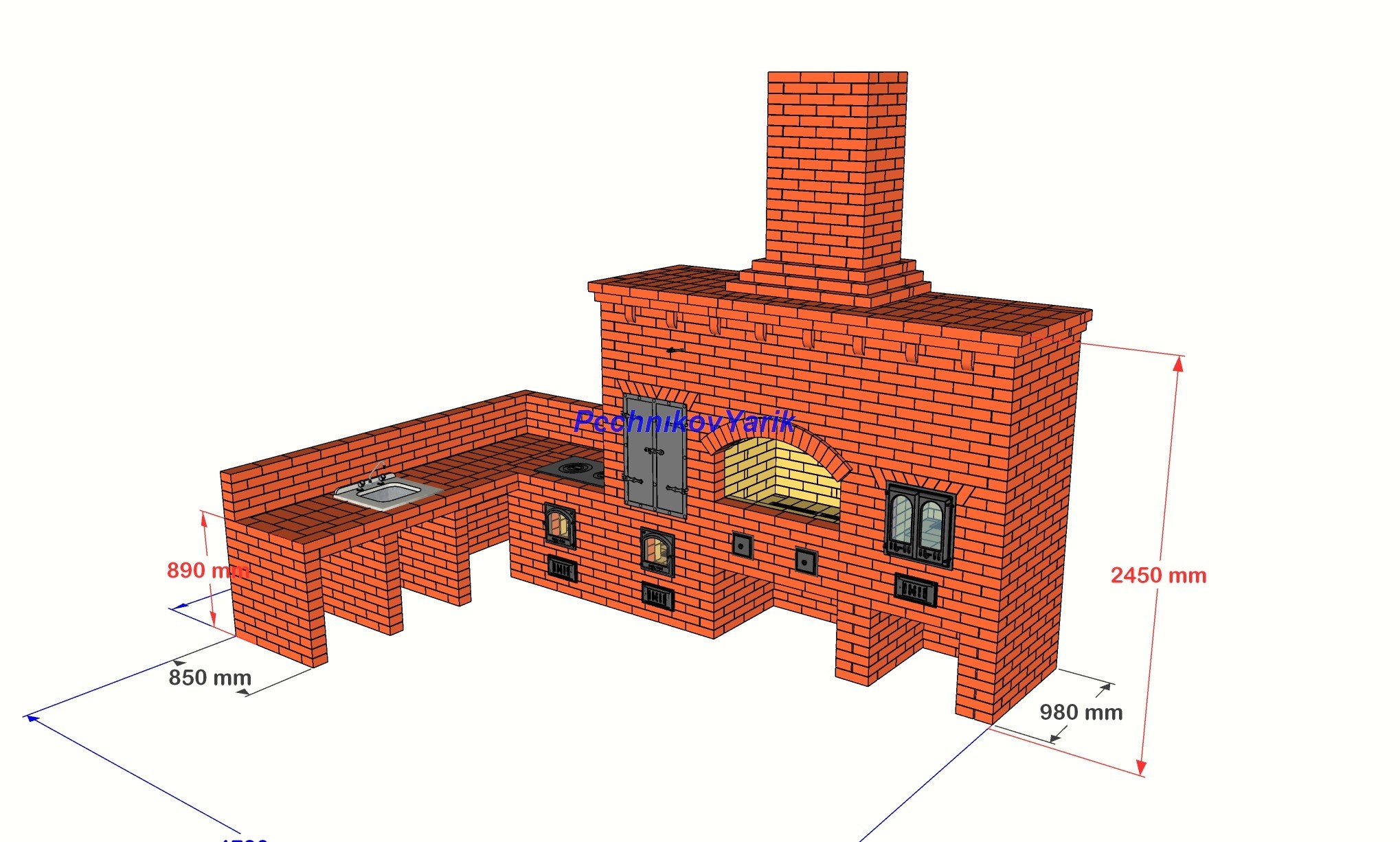 Romanian outdoor stove project - My, Pechnik, Design, Heating, With your own hands, Longpost, Shashlik, Pizza, Romania, Needlework with process