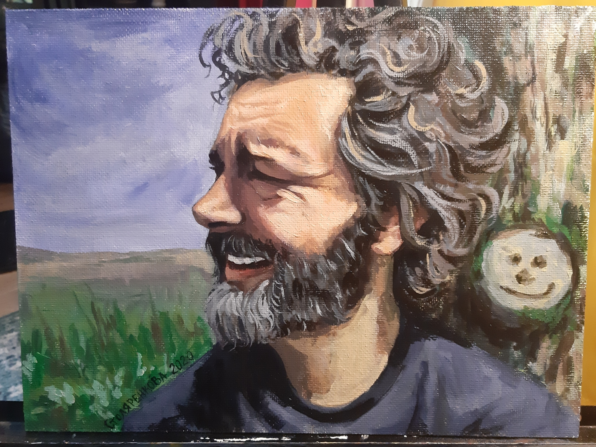 Tree Spirit Jack - My, Art, Portrait, Painting, Acrylic, Michael Sheen