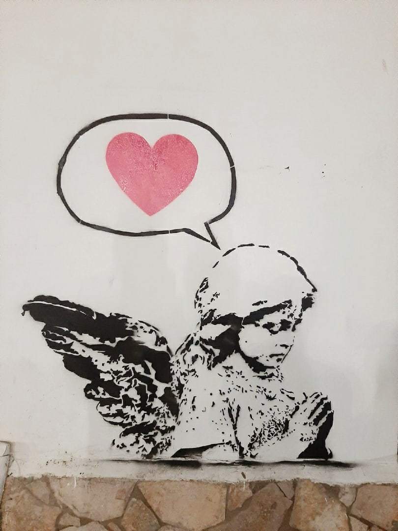 Street art Bugulma, Tatarstan - My, Bugulma, Tatarstan, Street art, Stencil, Angel, Graffiti, Longpost