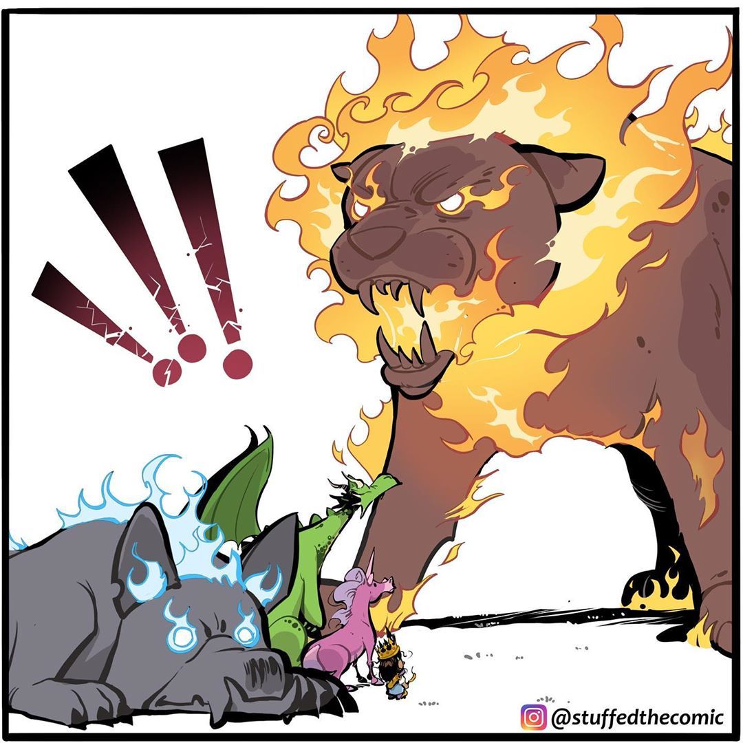 Great Fire Beast! - Pet foolery, Brutus and Pixie, Comics, The Dragon, Longpost