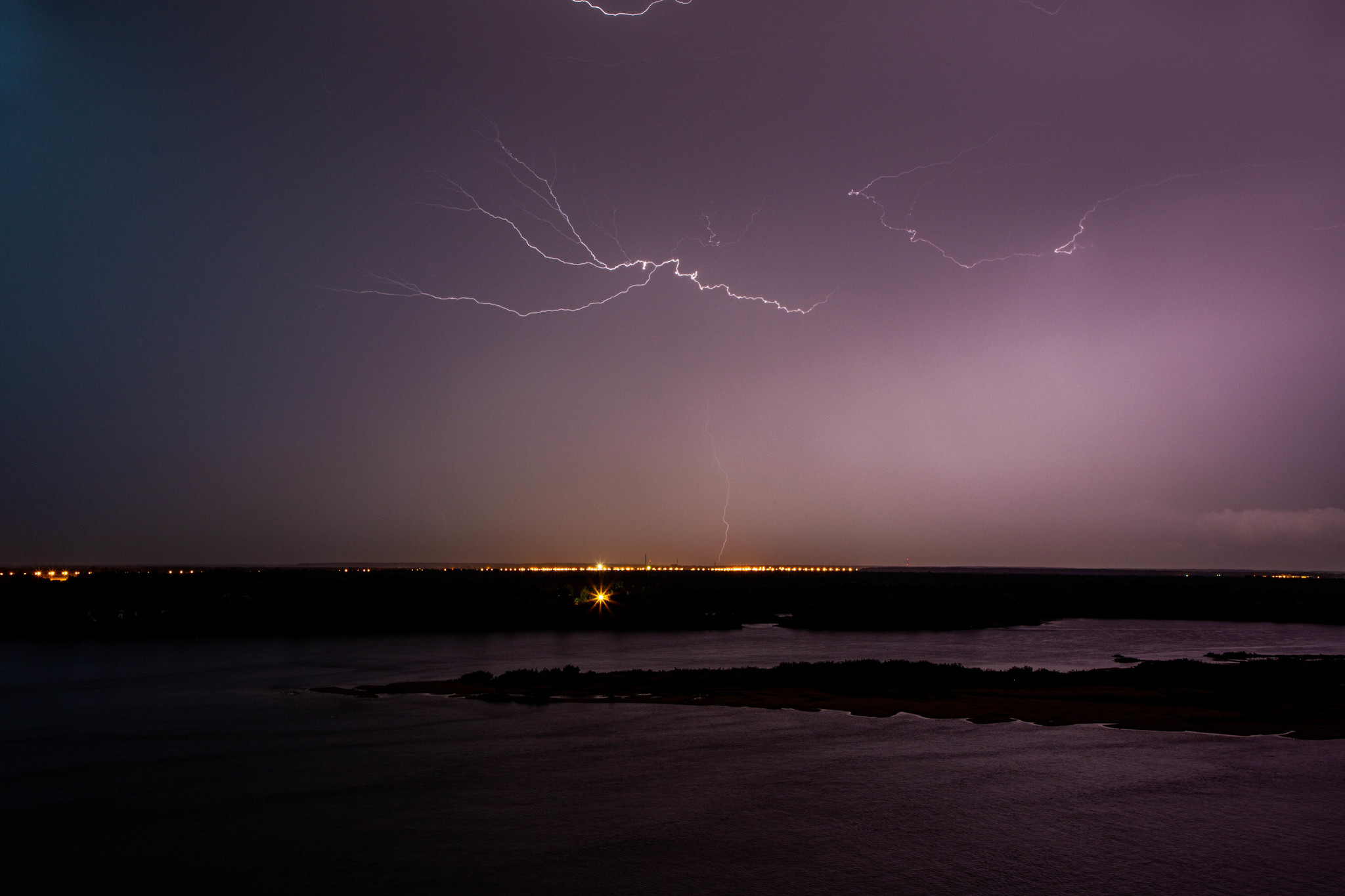 There hasn't been a thunderstorm in the feed for a long time. There you are - My, Lightning, Thunderstorm, The photo, Nizhny Novgorod, Rain, Shower, Bridge, Volga river, Longpost