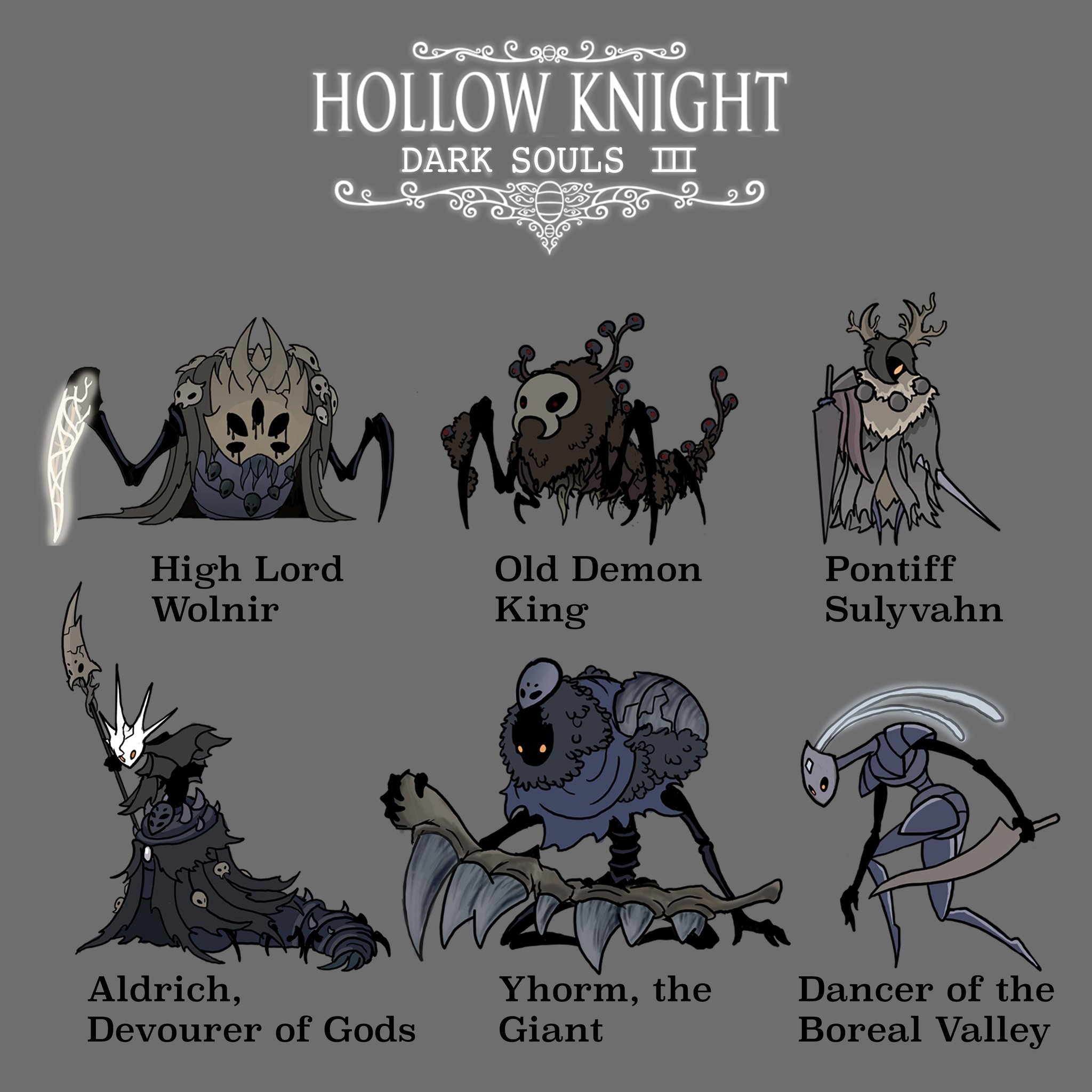 Hollow knight x Dark Souls 3 - Art, Games, Hollow knight, Dark souls, Dark souls 3, Crossover, Longpost