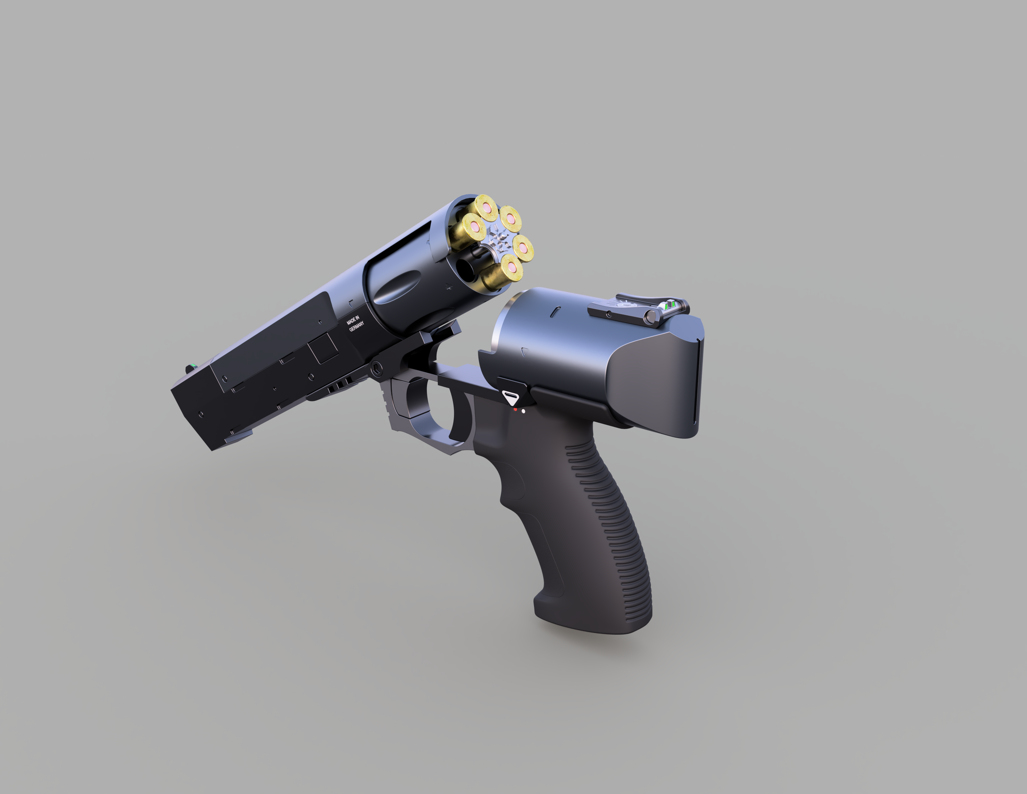 Tactical revolver - My, Computer graphics, Fusion 360, 3D modeling, Blender, Longpost