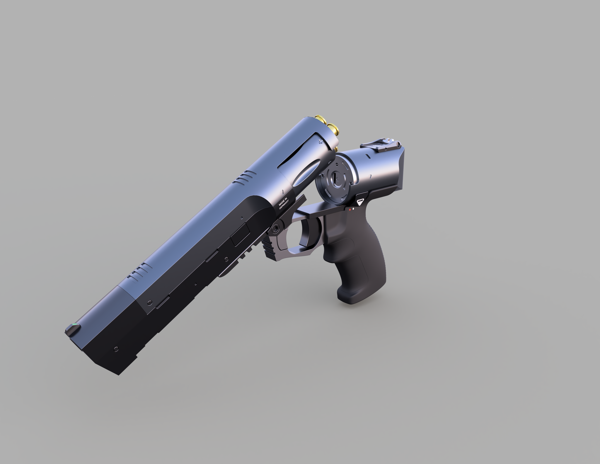 Tactical revolver - My, Computer graphics, Fusion 360, 3D modeling, Blender, Longpost