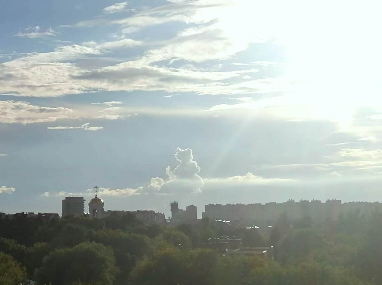 Do you see a cat on a cloud? (^..^)/ - My, cat, Sky, Clouds, Milota, Animals, Fryazino, Similarity