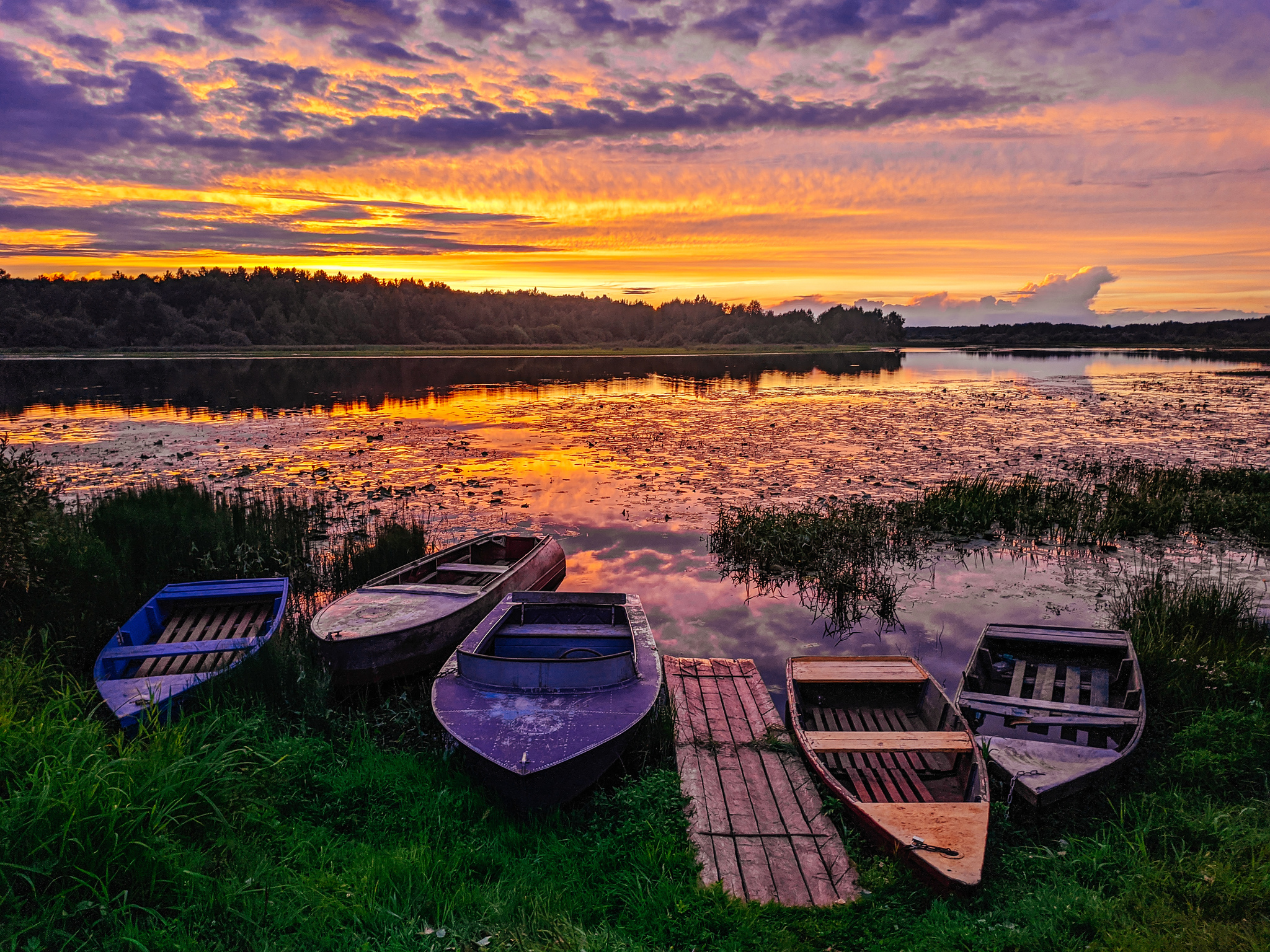 Sunset in the village - My, Mobile photography, Landscape, Sunset, Village, Kirov region, The photo