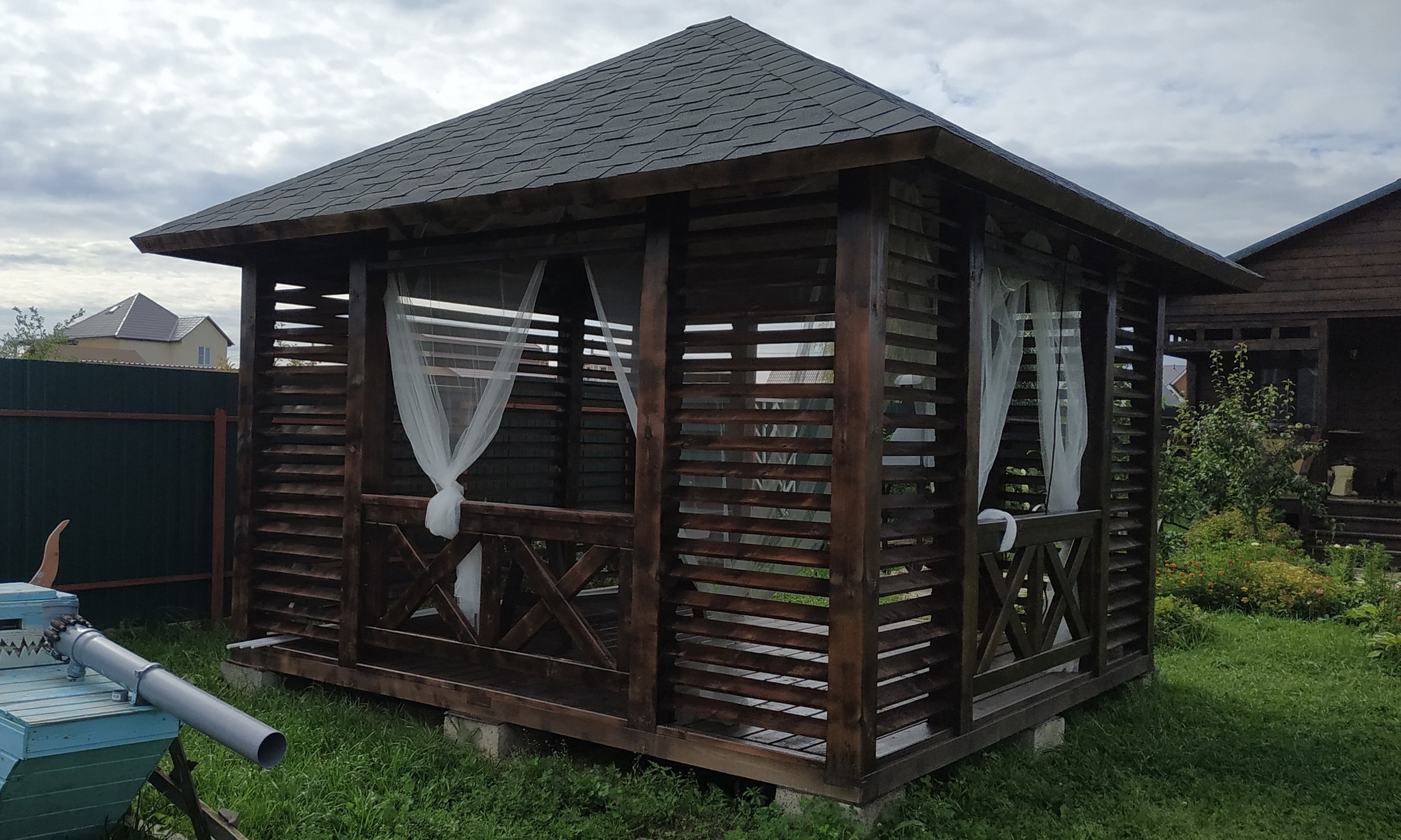 Gazebo 4x4 - My, Building, Alcove, Dacha, With your own hands, Longpost