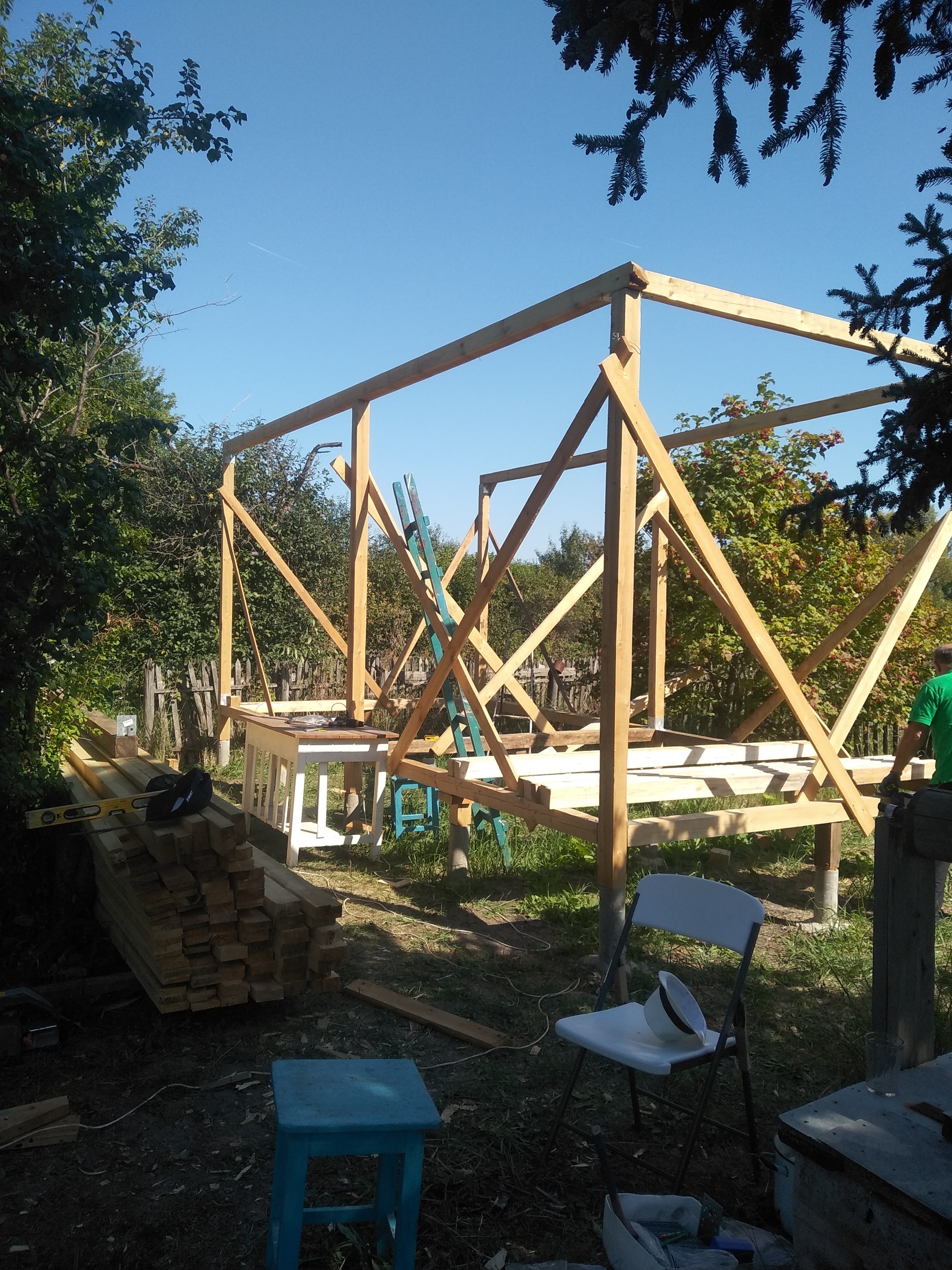 My dad and I built a 6x4 gazebo - My, Building, Dacha, Alcove, With your own hands, Longpost