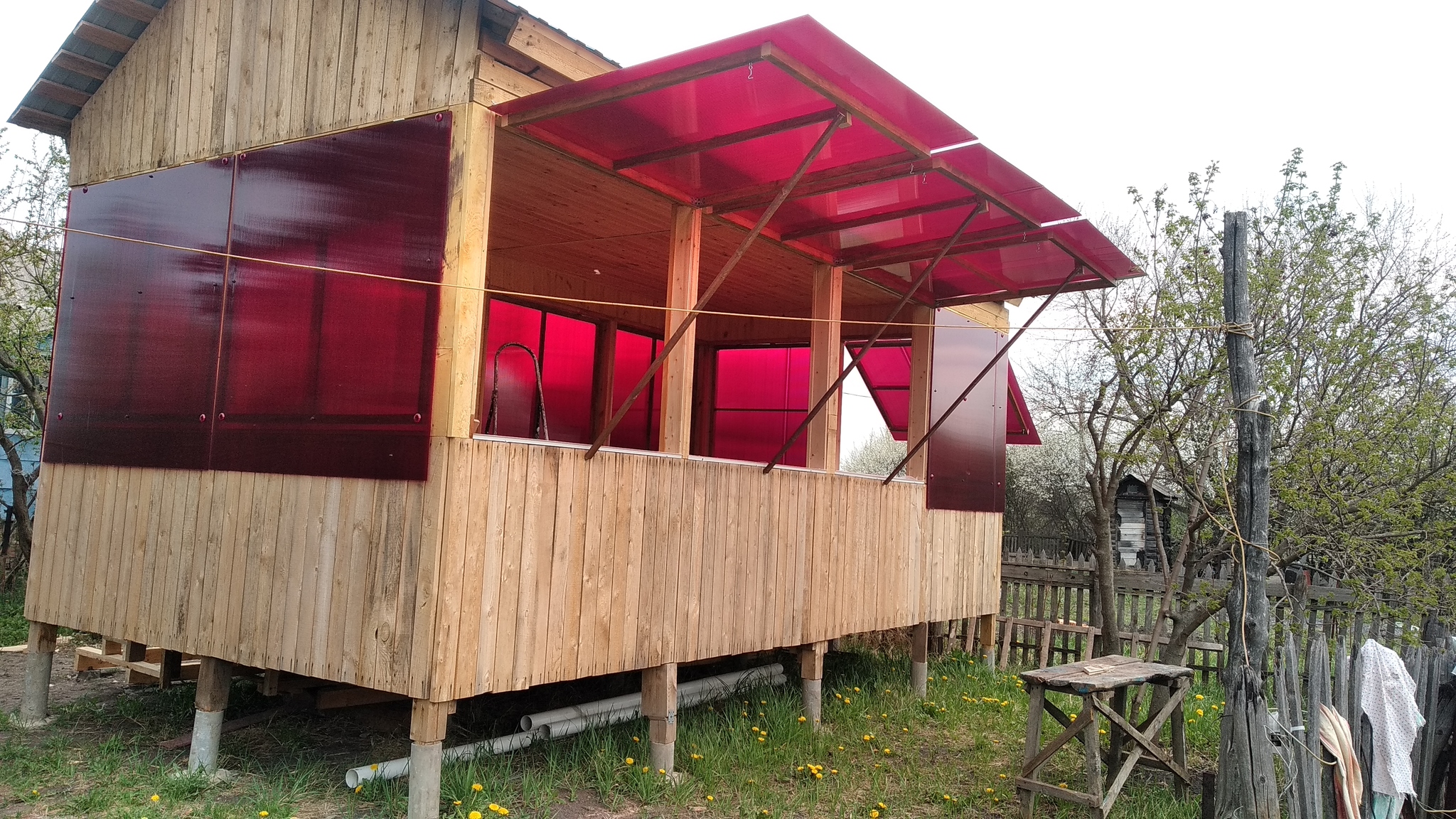 My dad and I built a 6x4 gazebo - My, Building, Dacha, Alcove, With your own hands, Longpost