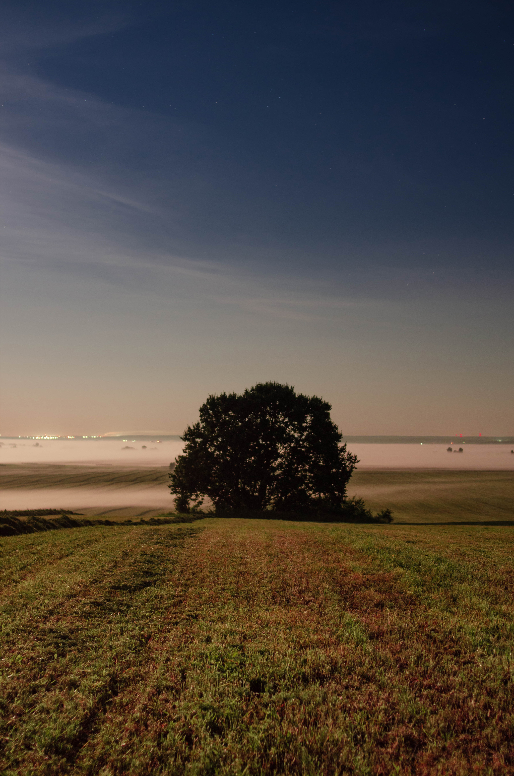 Night haymaking - My, Nikon, Nikon d7000, Nature, Haymaking, Sky, moon, Freezelight, Longpost, Kaluga region