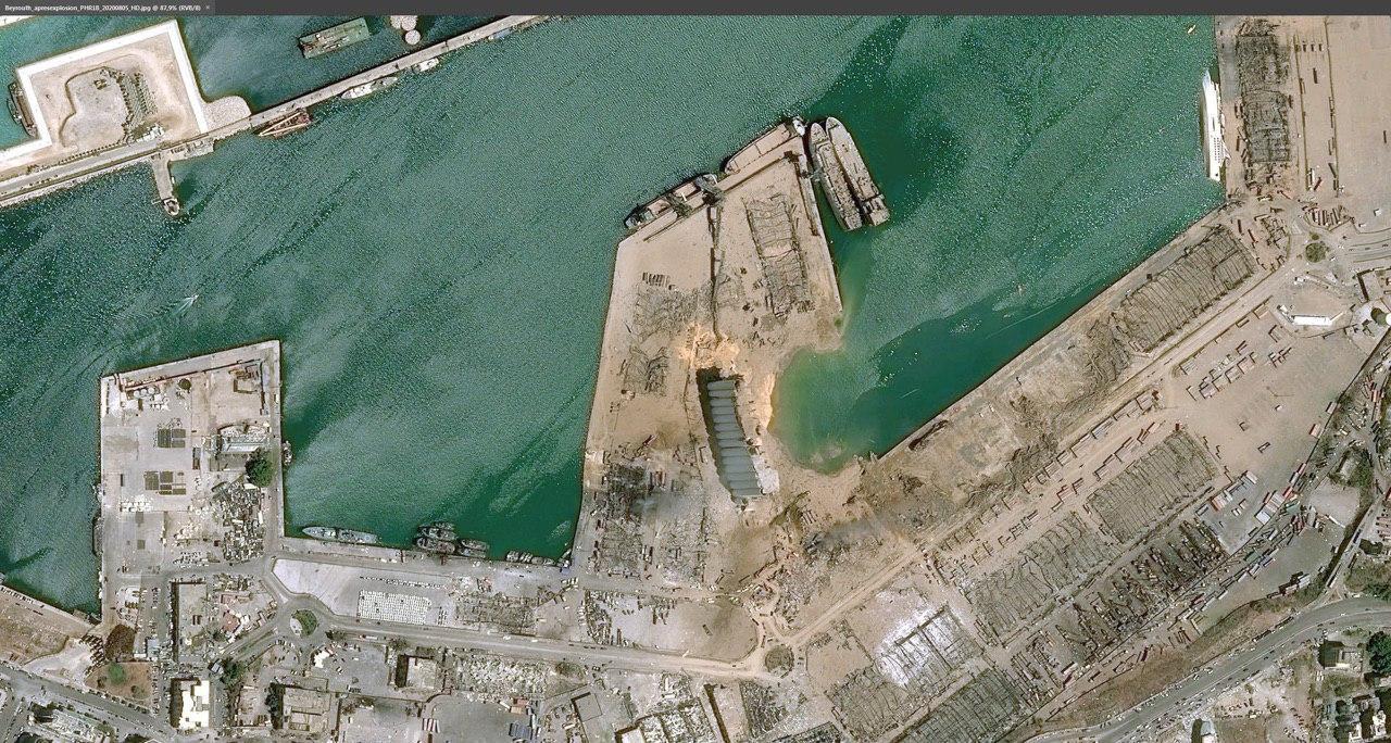 Port in Beirut - was/has become - Beirut, Explosion, Catastrophe, Pictures from space, Explosions in the port of Beirut