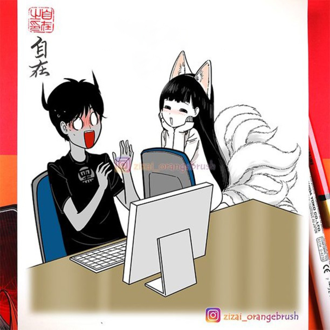 Nine-tailed foxes - Comics, Zizai_orangebrush, Devils love, Kitsune, Longpost