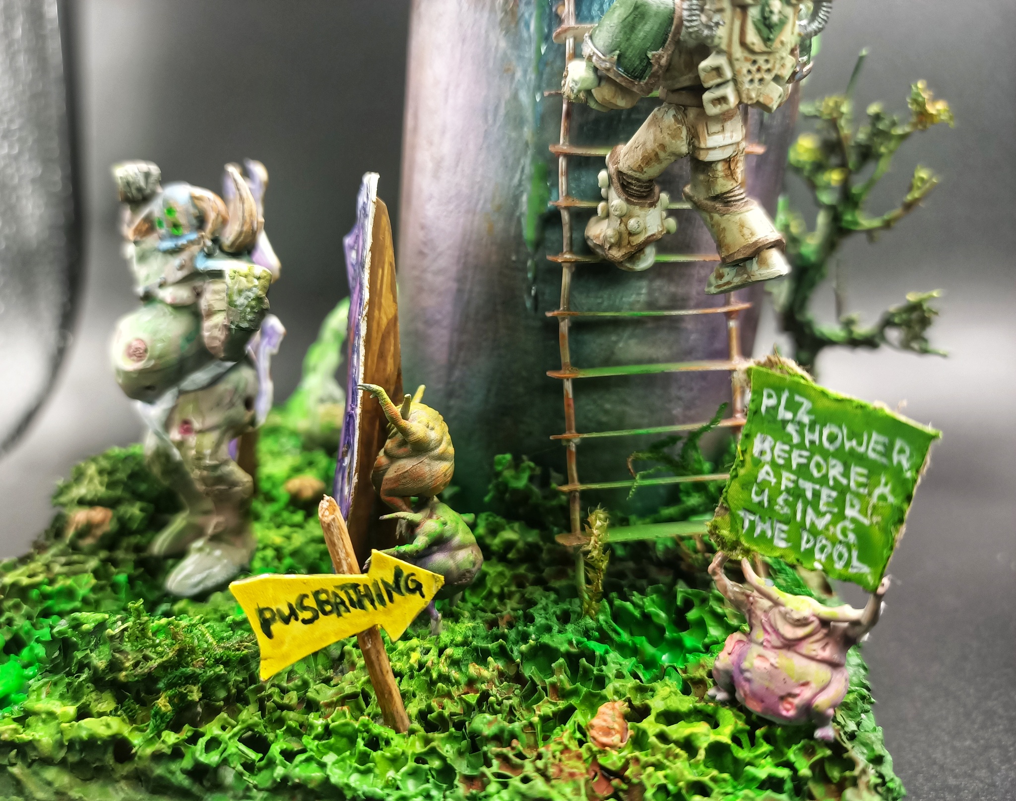 Nurglodiorama, history of creation - My, Diorama, Warhammer 40k, Longpost, Video, cat