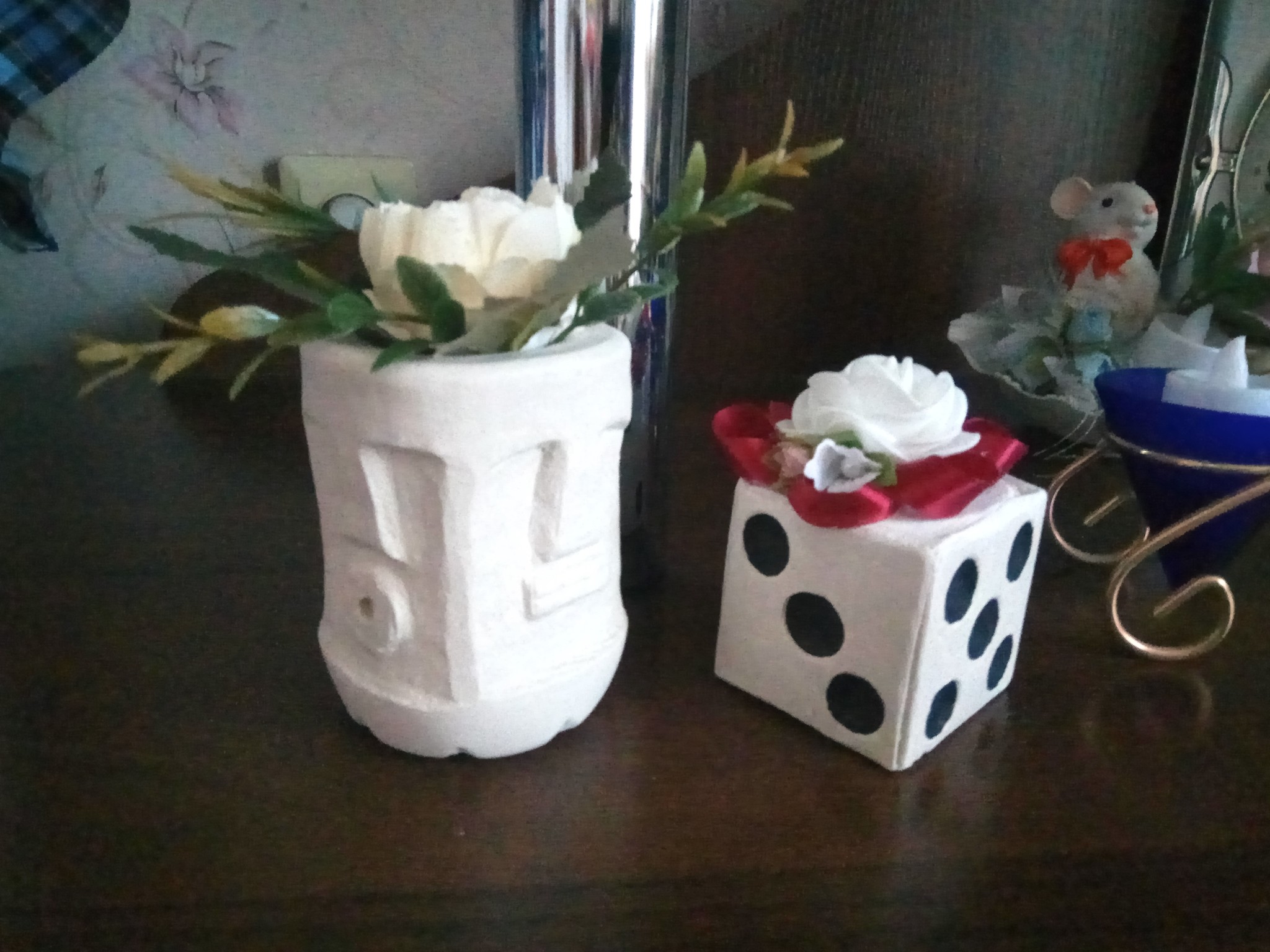 Vase Dice - My, Vase, Gypsum, Needlework with process, With your own hands, Video, Longpost, Dice