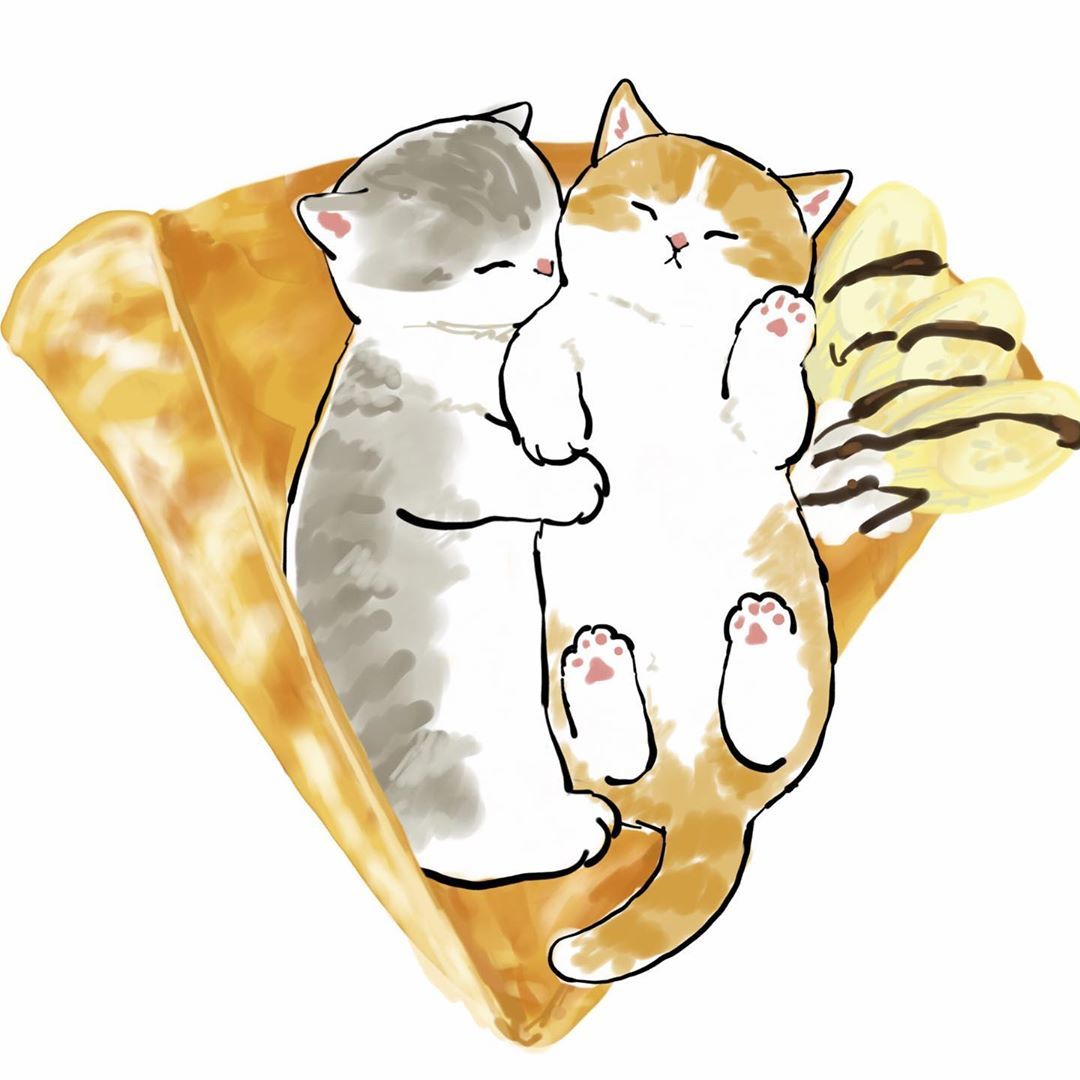 Cat pancakes - Art, Drawing, cat, Pancakes, Nyangsongi, Longpost