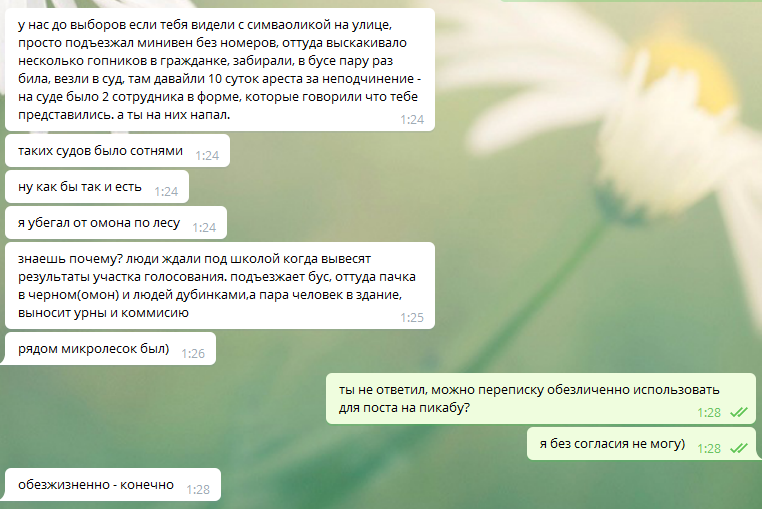 About the situation in the Republic of Belarus (communication with an aborigine) - My, Republic of Belarus, Screenshot, Correspondence, Telegram, Politics, Protests in Belarus