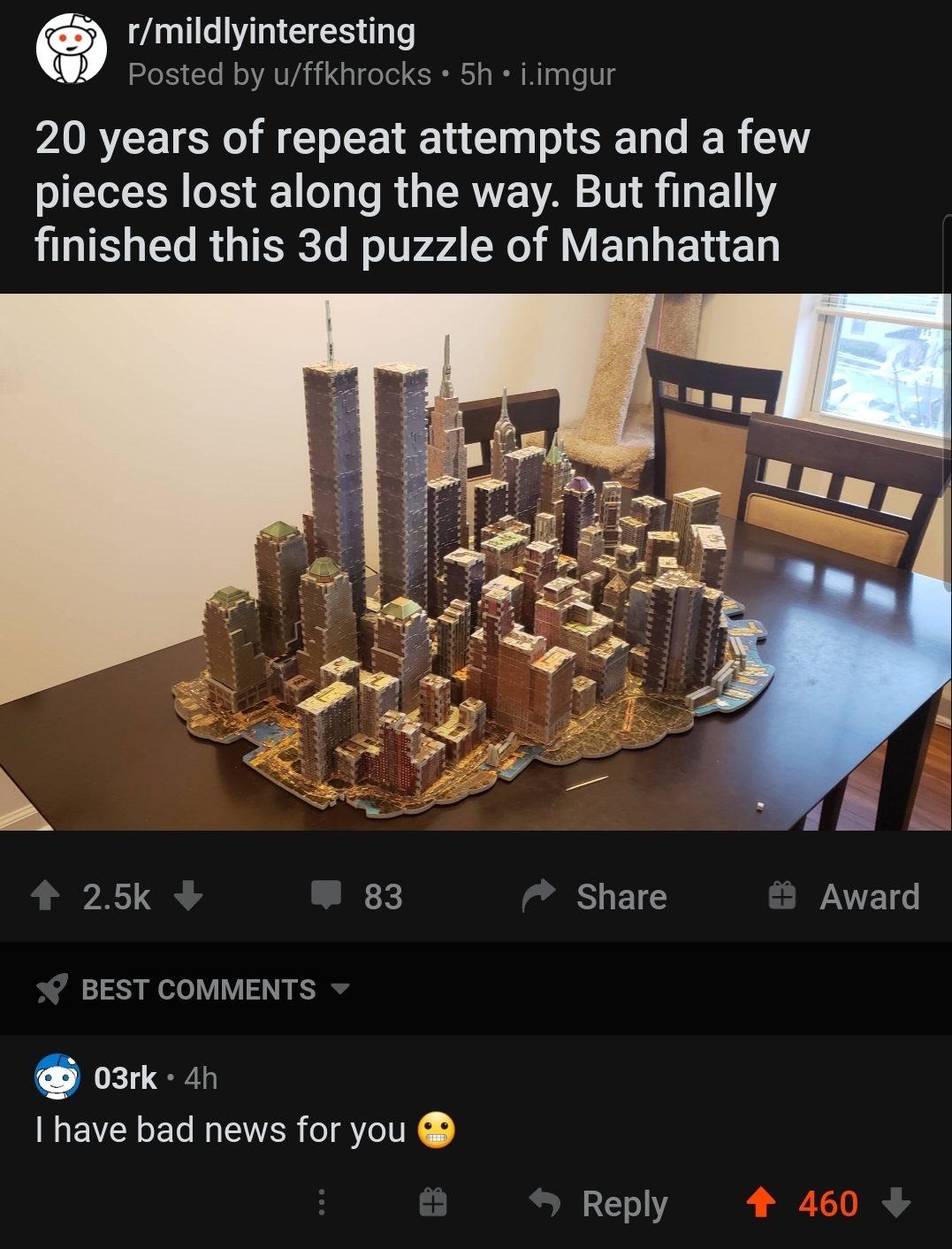 Twin Towers... - Puzzle, Manhattan, Towers, Twin Towers, USA, Black humor, Comments, Screenshot