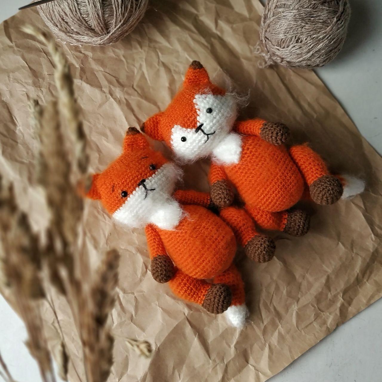 Crochet fox - My, Knitted toys, Crochet, Fox, Needlework without process, Longpost