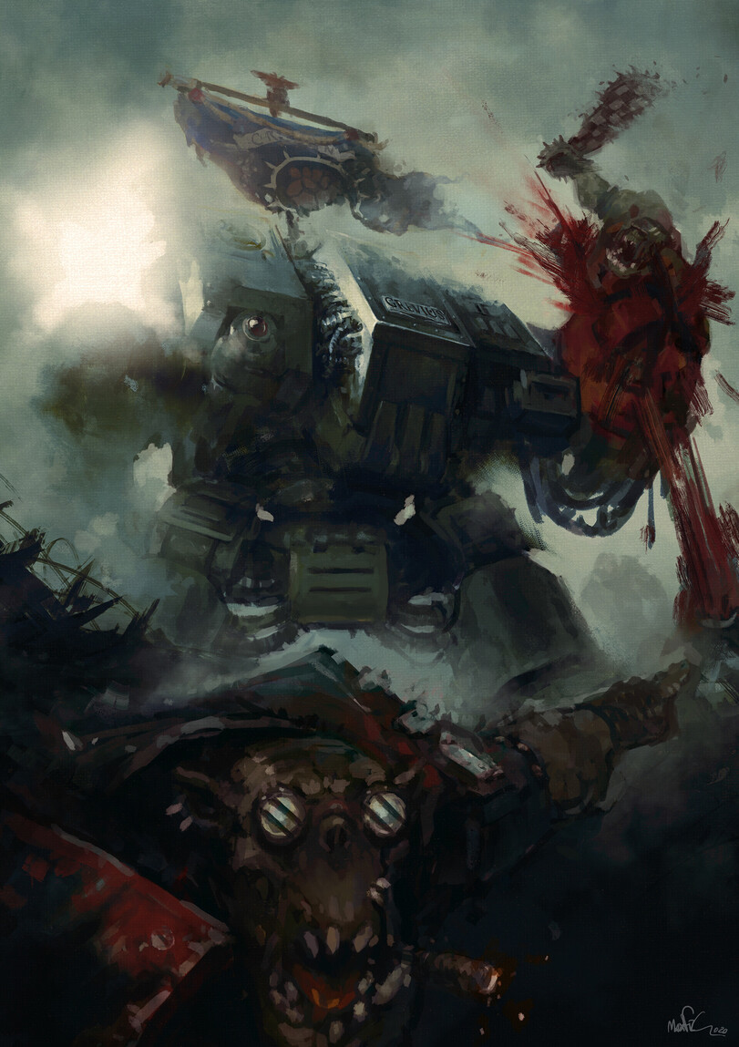 Dreadnought - Warhammer 40k, Wh Art, Dreadnought, Orcs, Crimson Fists, Fitzgerald