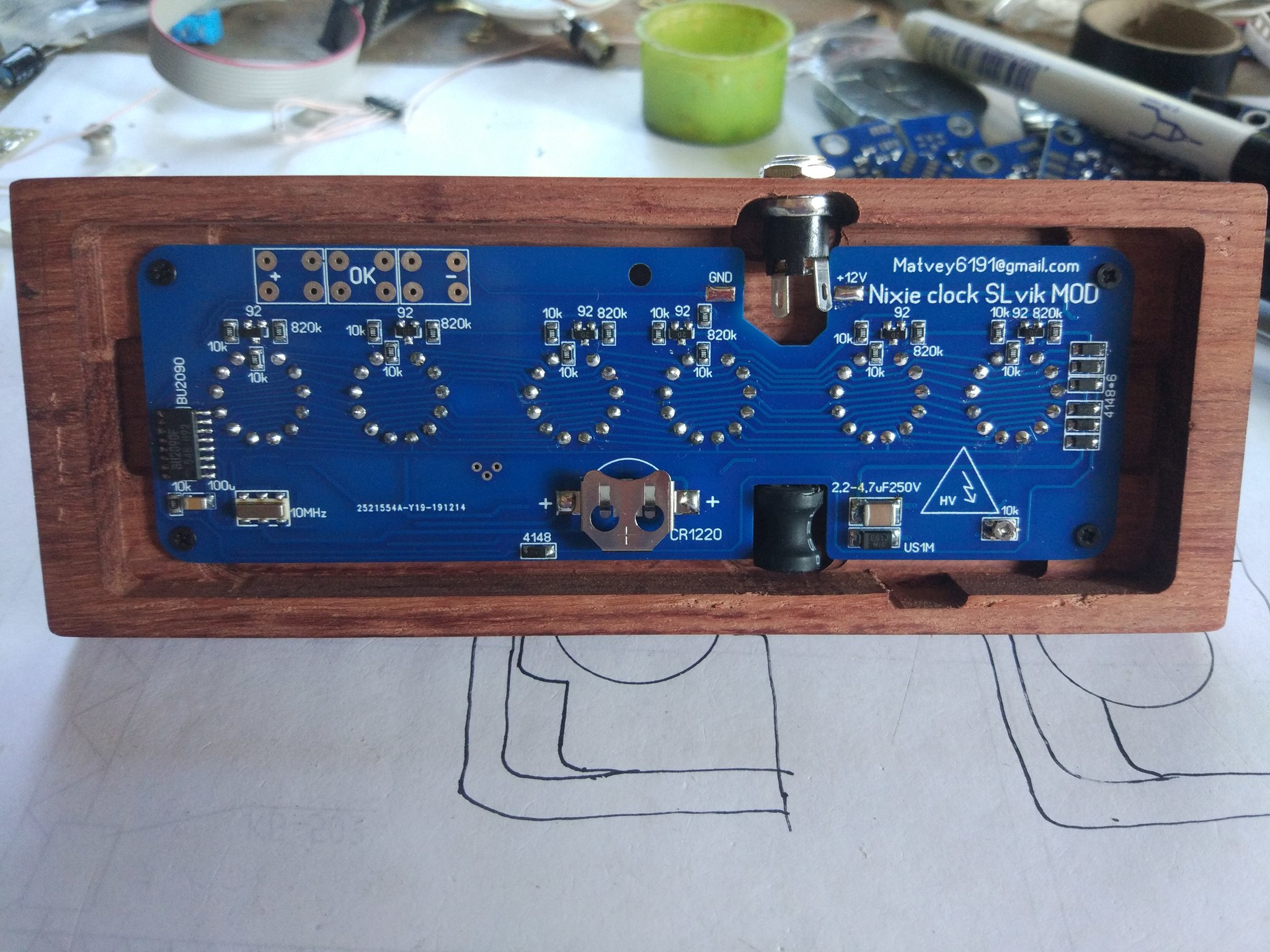 Clock with IN-8-2 lamps in a bubinga wood case - My, Homemade, With your own hands, Clock, Nixie, Лампа, Images, Hobby, Longpost, Needlework with process