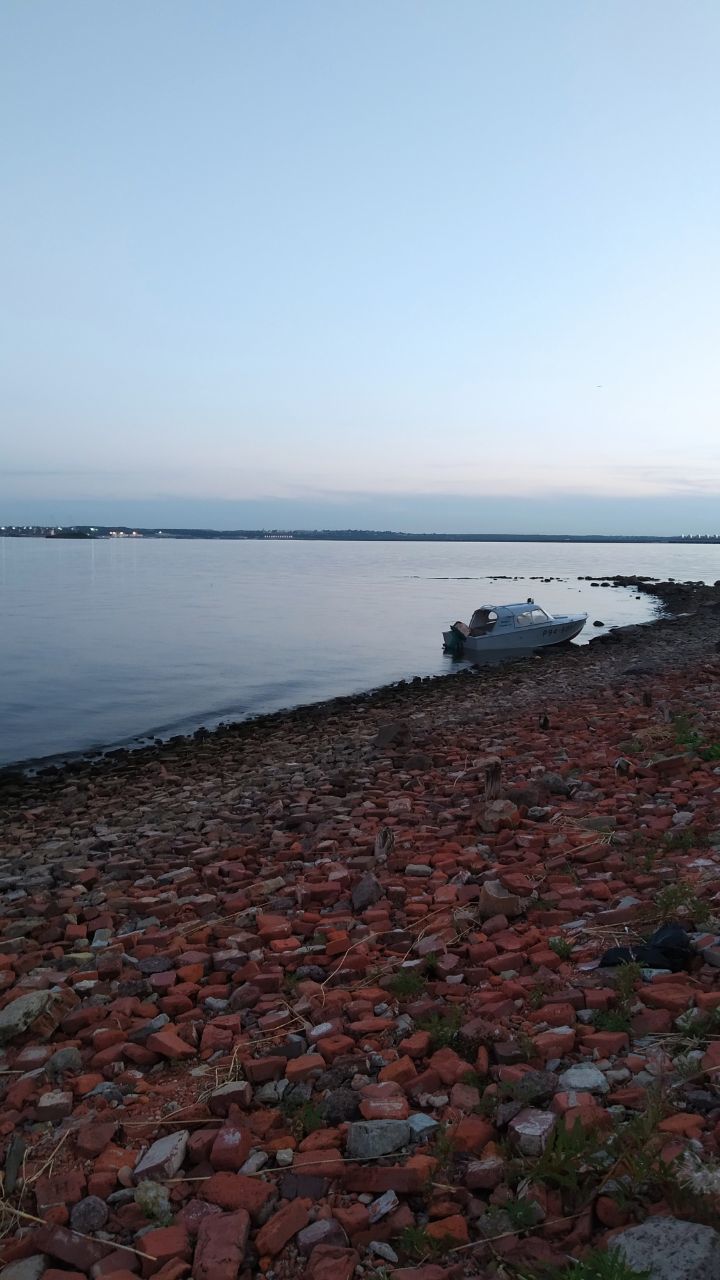 Маяк Толбухин - Моё, Маяк, Финский залив, Море, Моторная лодка, Закат, Длиннопост