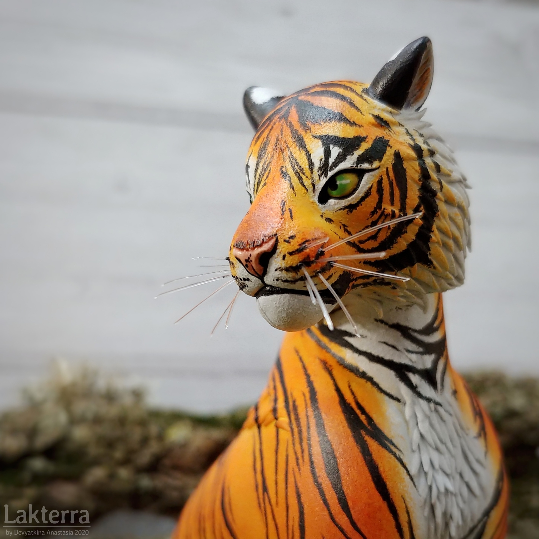 Tigress (named Sota) - My, Longpost, Handmade, Needlework with process, Velvet plastic, With your own hands, Big cats, Tiger