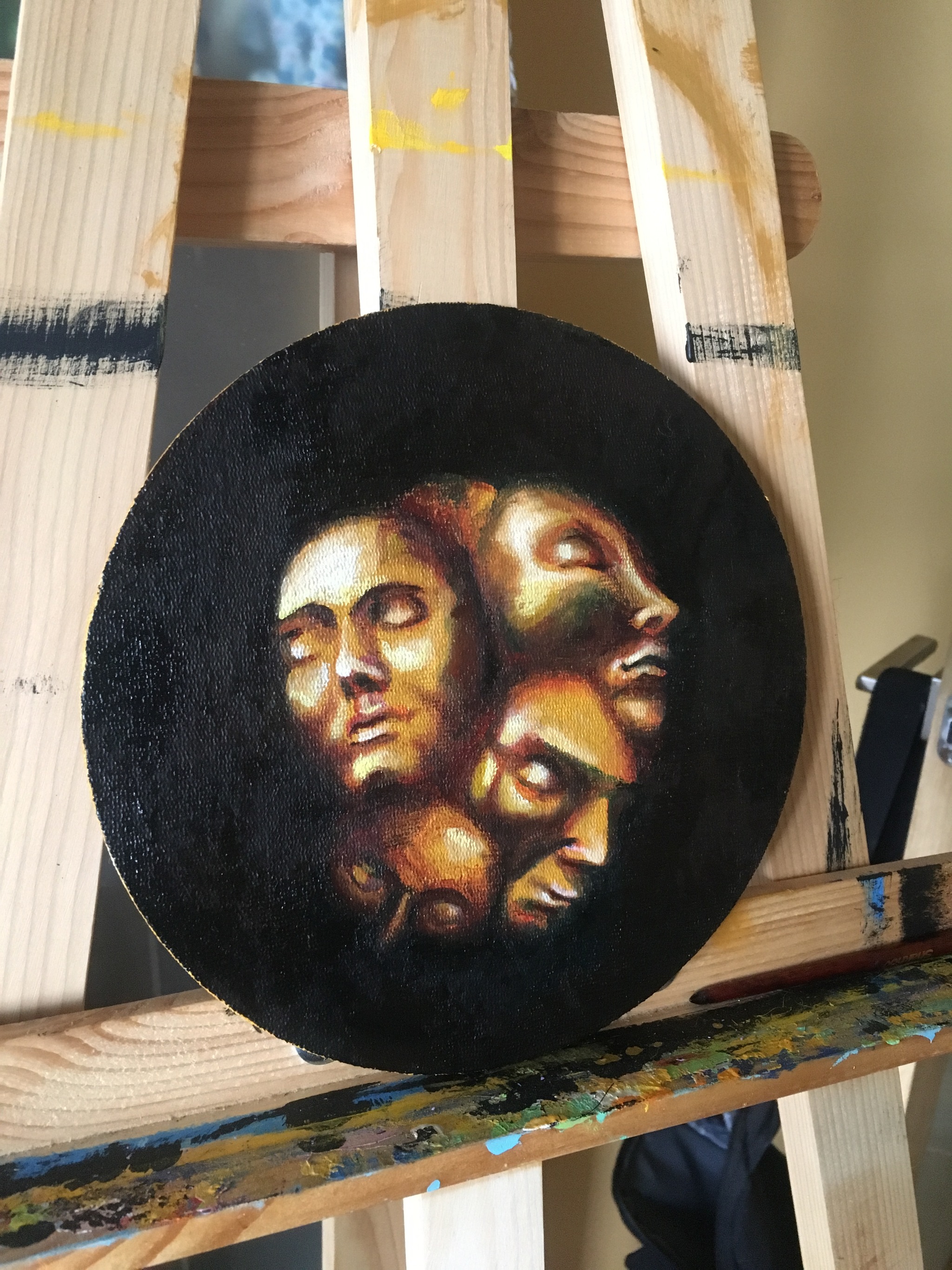 I drew fanart - My, Art, Path of exile, Oil painting, Artist, Round canvas, Longpost