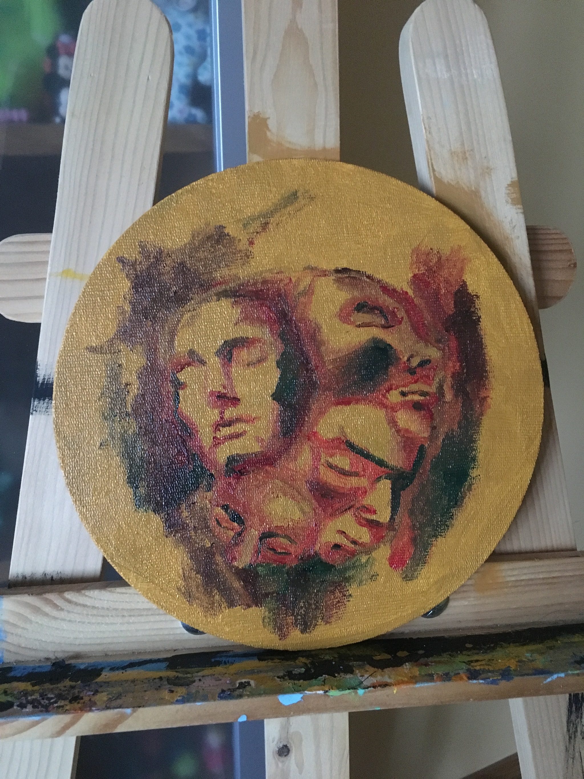 I drew fanart - My, Art, Path of exile, Oil painting, Artist, Round canvas, Longpost