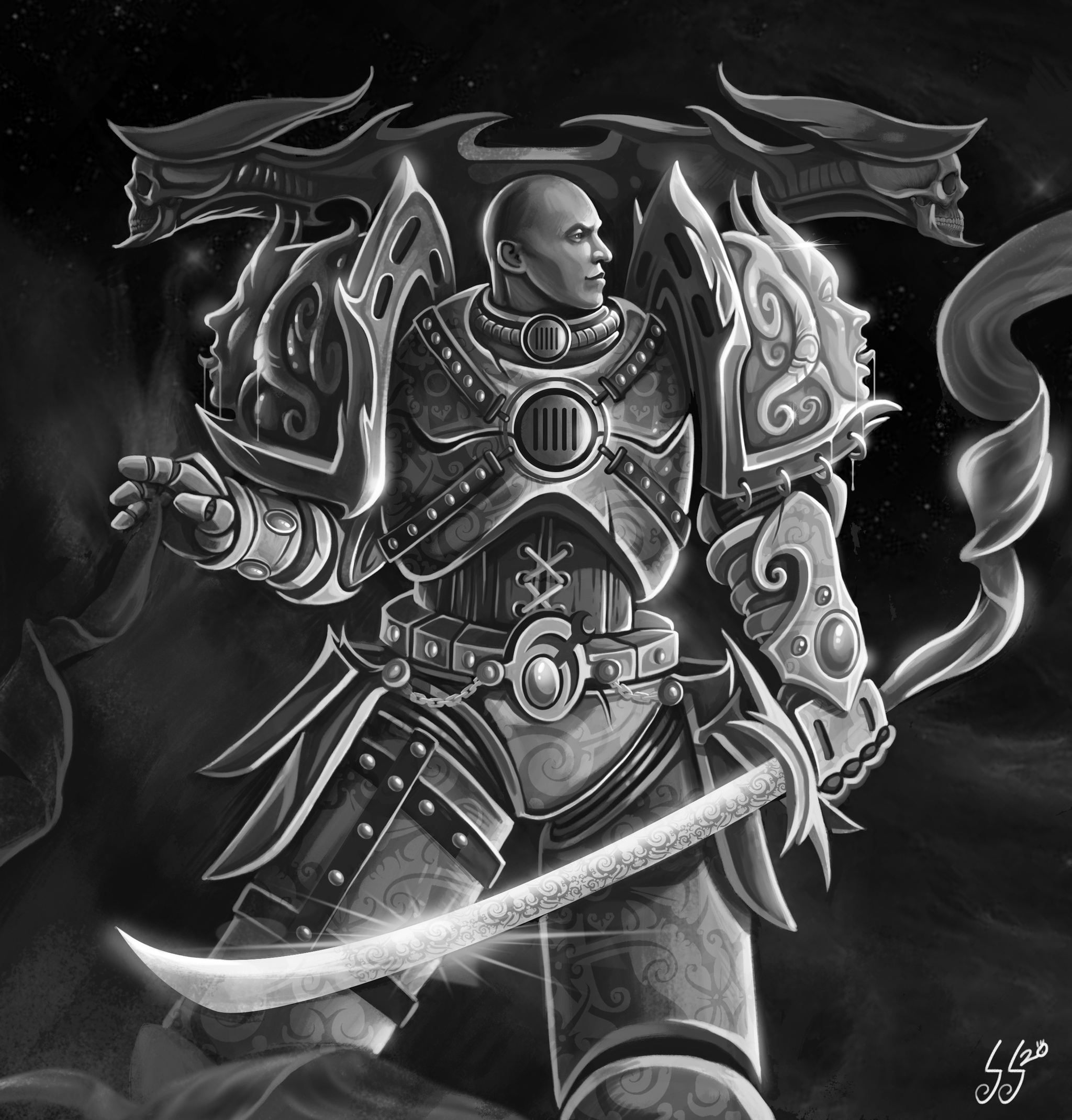 Warrior of Slaanesh - My, Art, Photoshop, Warhammer 40k