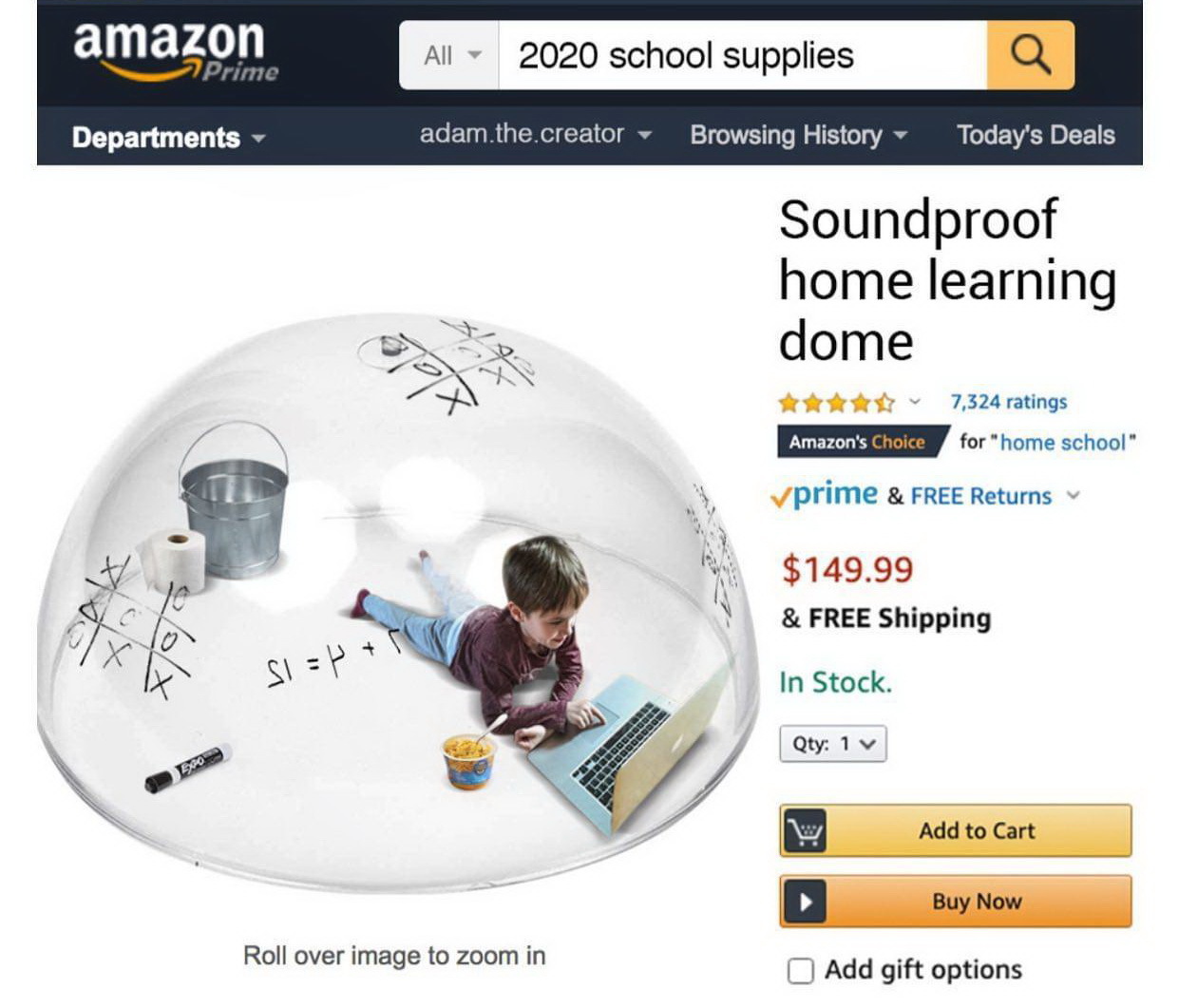 All the best goes to children! - Children, Amazon, Studies, Home schooling, Humor, 2020, Dome, Noise isolation