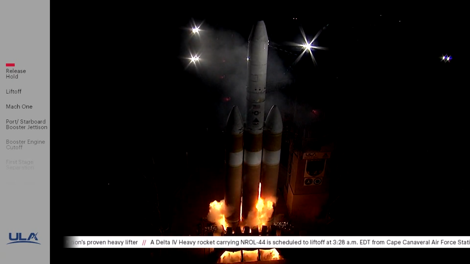 Delta Heavy NROL-44 - unsuccessful launch attempt, transfer - Delta IV Heavy, Rocket launch, Military satellites, Video